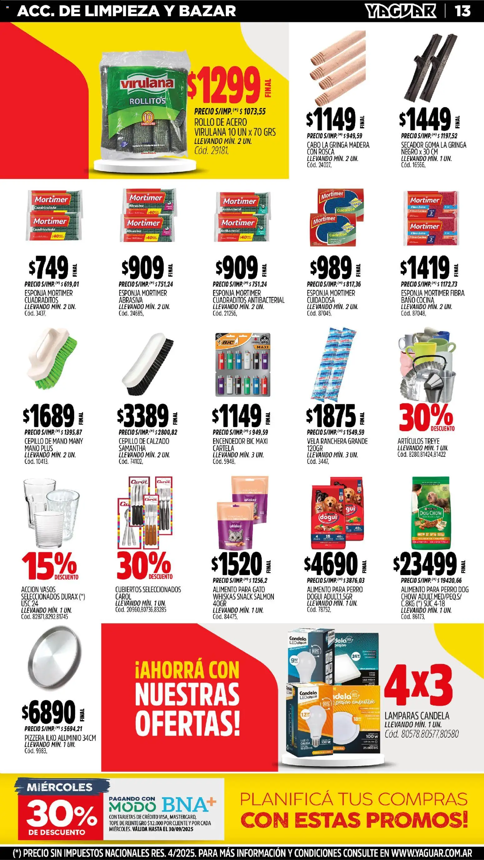 Yaguar - Bahía Blanca │ válido desde el 27.10.2025 | Página: 13 | Productos: Encendedor, Baño, Esponja, Vasos