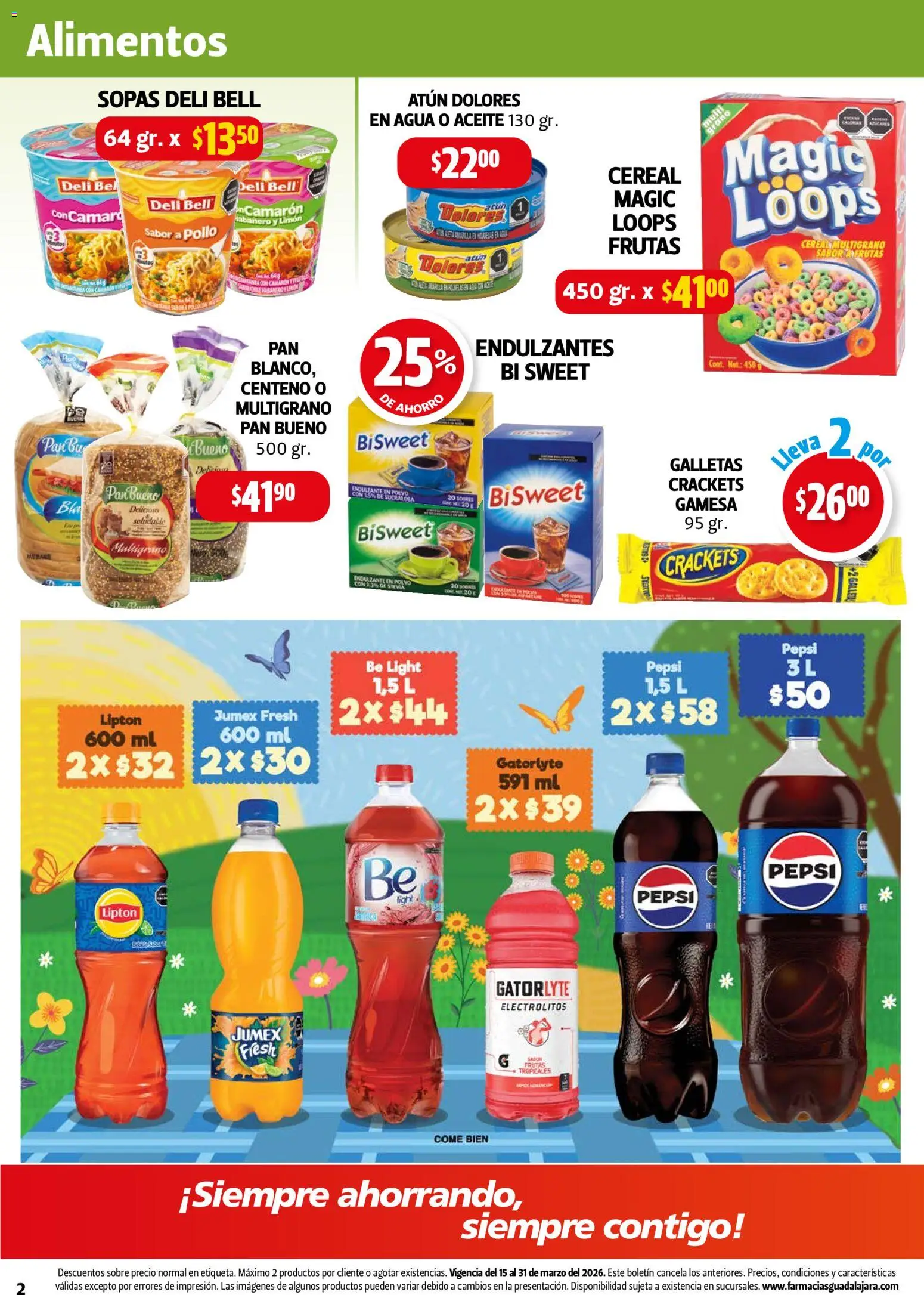 Nuevas ofertas de Farmacia Guadalajara válidas en toda la República Mexicana desde el 15.03.2026. ¡Encuentra las mejores ofertas en Farmacia Guadalajara catálogo! | Página: 2 | Productos: Agua, Aceite, Pan, Polvo