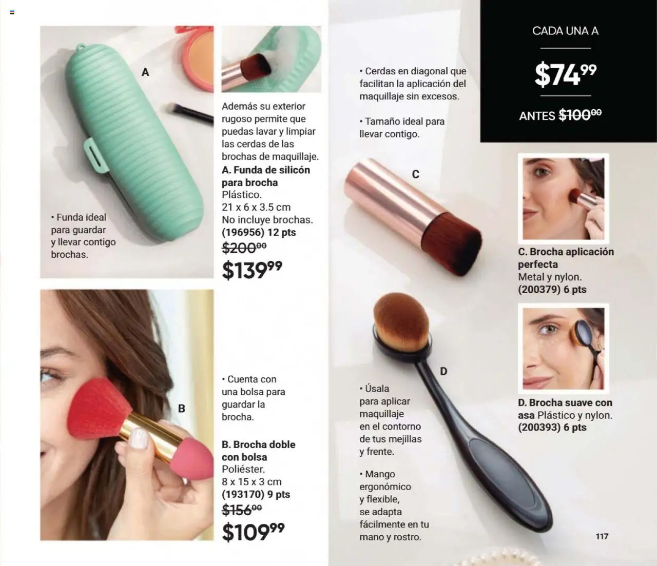 Nuevas ofertas de AVON válidas en toda la República Mexicana desde el 13.09.2025. ¡Encuentra las mejores ofertas en AVON - Casa & Estilo 14 2025! | Página: 117 | Productos: Bolsa, Contorno, Funda, Maquillaje