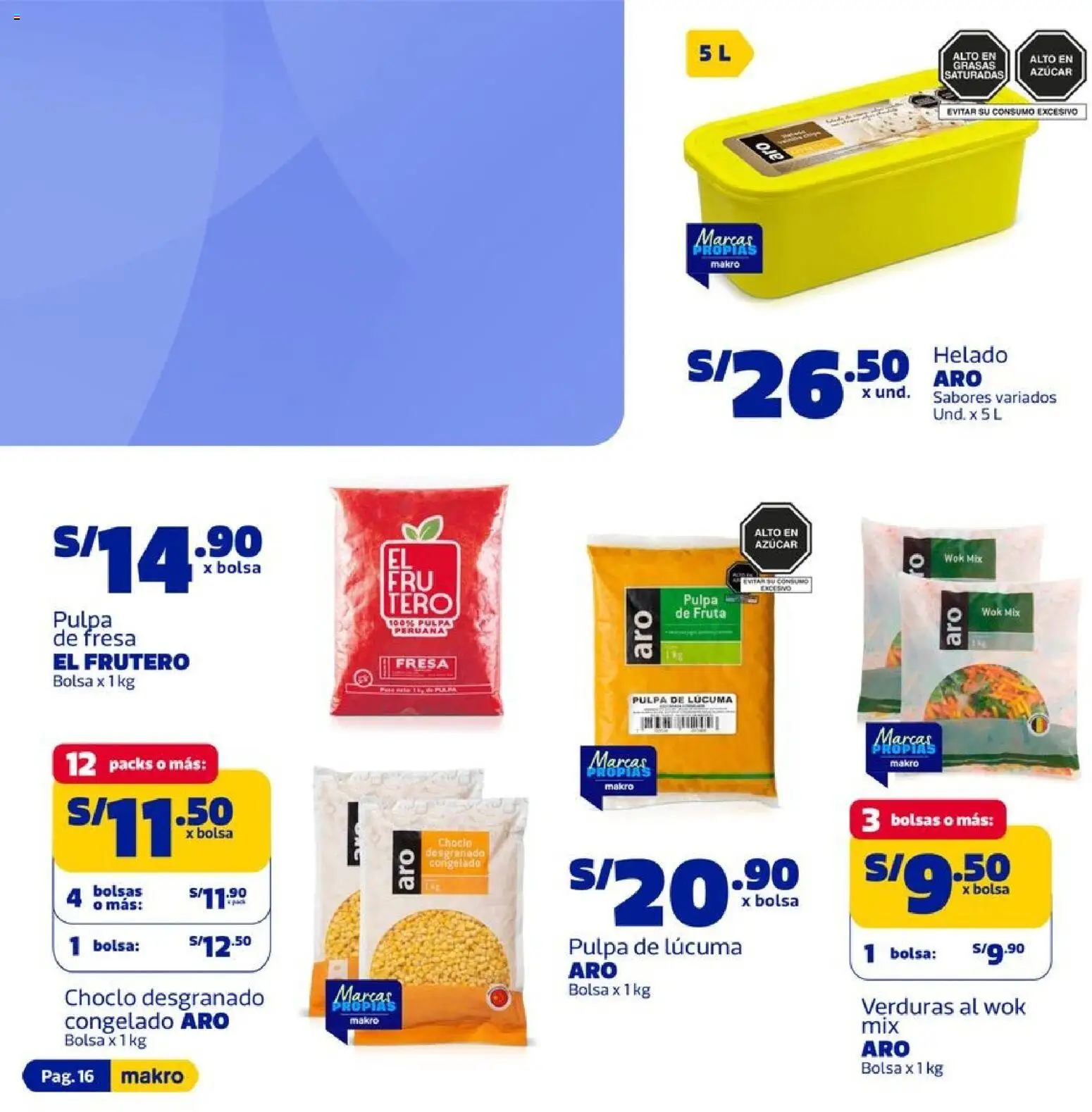 Catálogo Makro válido desde 02.01.2026 | Página: 16 | Productos: Helado, Bolsa