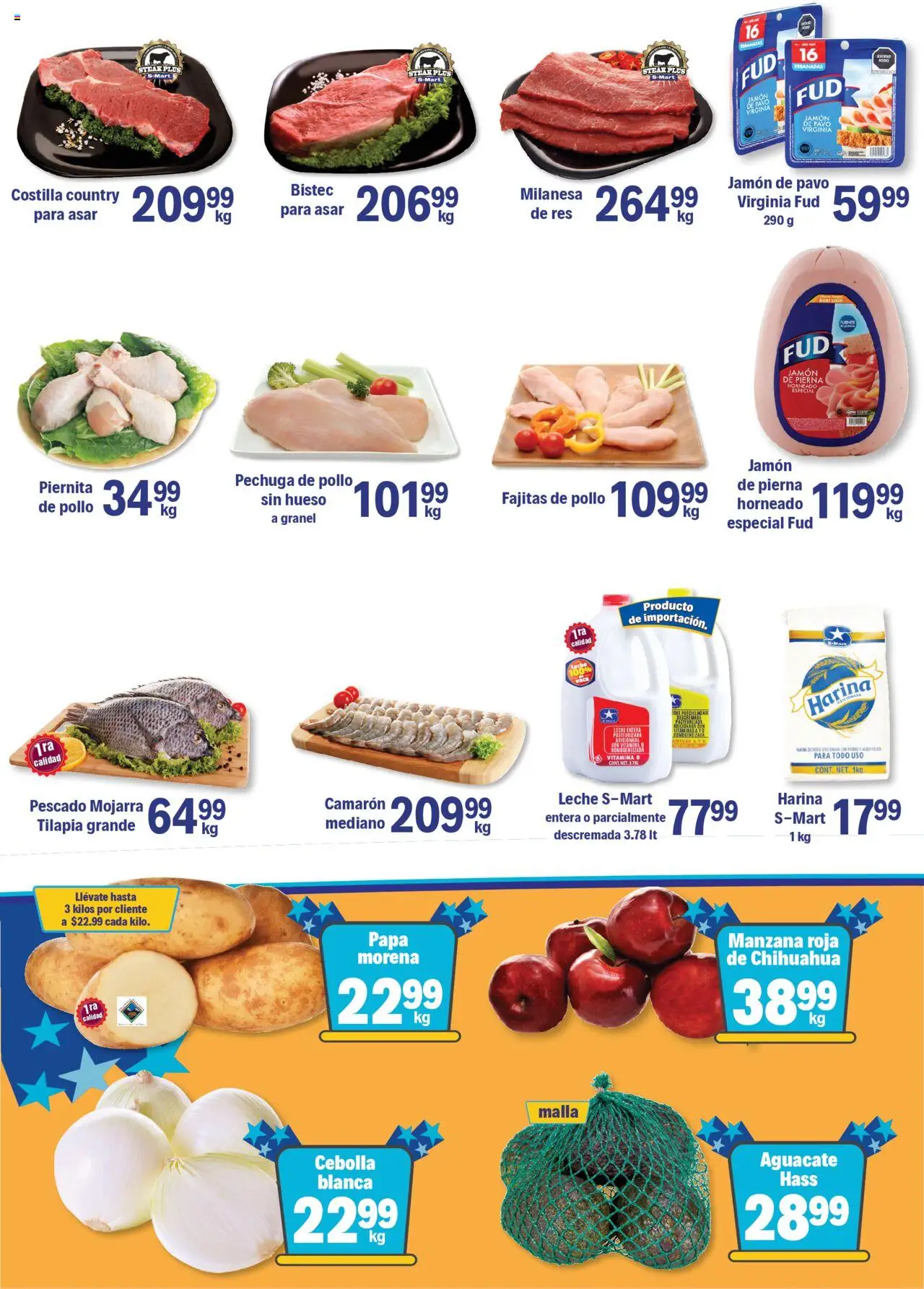 Nuevas ofertas de S-Mart válidas en toda la República Mexicana desde el 10.10.2025. ¡Encuentra las mejores ofertas en S-Mart - Folleto - Nuevo Laredo! | Página: 4 | Productos: Manzana, Aguacate, Res, Malla