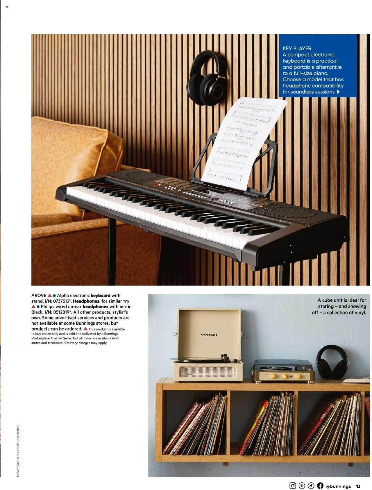 Bunnings Warehouse catalogue - valid from 01.08.2025 | Page: 13 | Products: Candle, Keyboard, Headphones, Portable