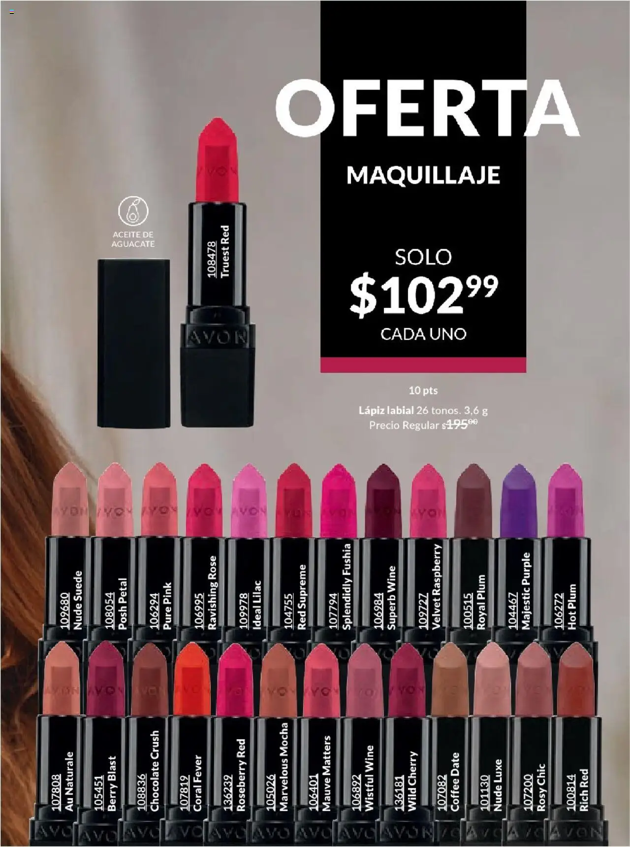 Nuevas ofertas de AVON válidas en toda la República Mexicana desde el 17.03.2025. ¡Encuentra las mejores ofertas en AVON campaña 7 2025! | Página: 33 | Productos: Aceite, Aguacate, Chocolate, Maquillaje