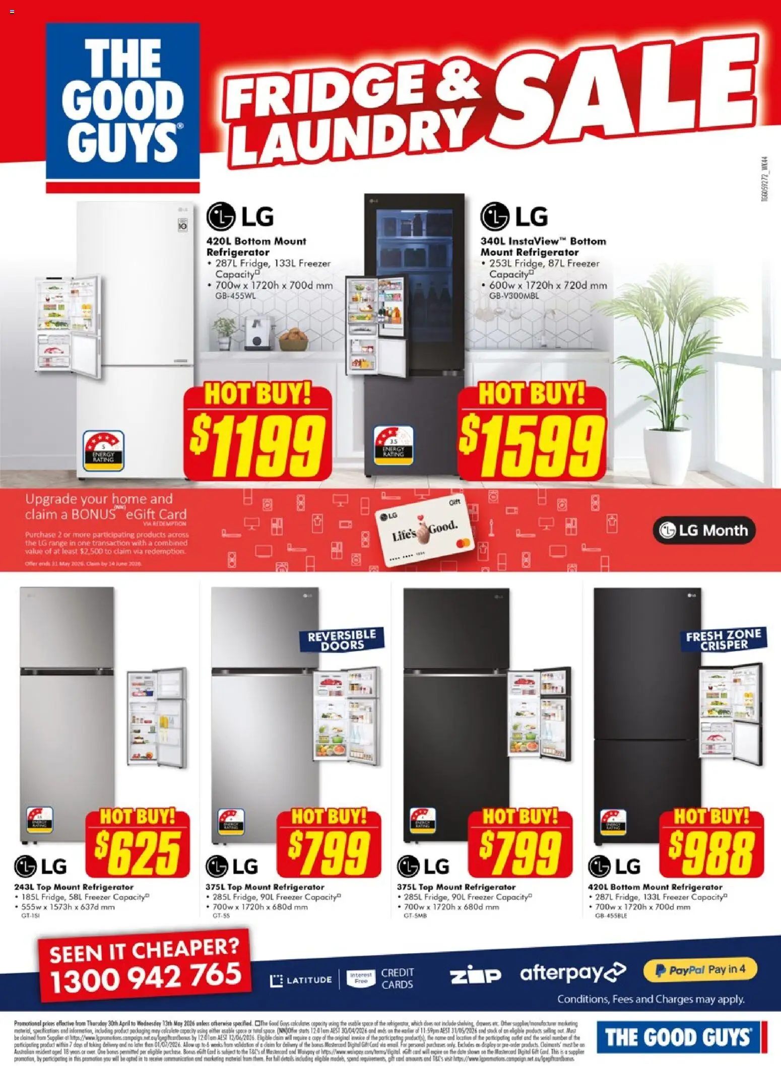 The Good Guys catalogue - valid from 30.04.2026 | Page: 12 | Products: Clock, Digital, Fridge, Freezer