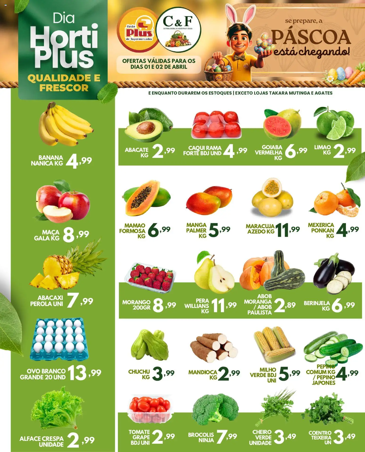 Rede Plus Supermercados Folheto - válido de 01.04.2026 | Página: 1 | Produtos: Goiaba, Maracujá, Mamão, Brócolis