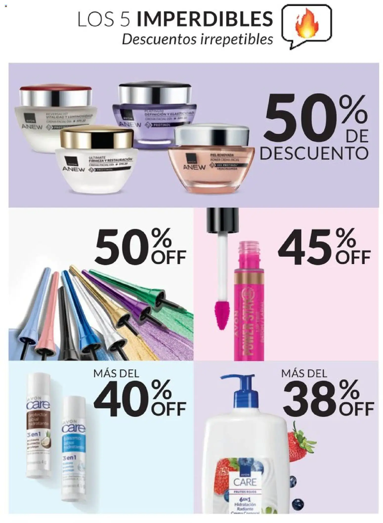 Nuevas ofertas de AVON válidas en toda la República Mexicana desde el 20.12.2025. ¡Encuentra las mejores ofertas en AVON campaña 1 2026! | Página: 3 | Productos: Bálsamo, Radiante, Body, Crema corporal