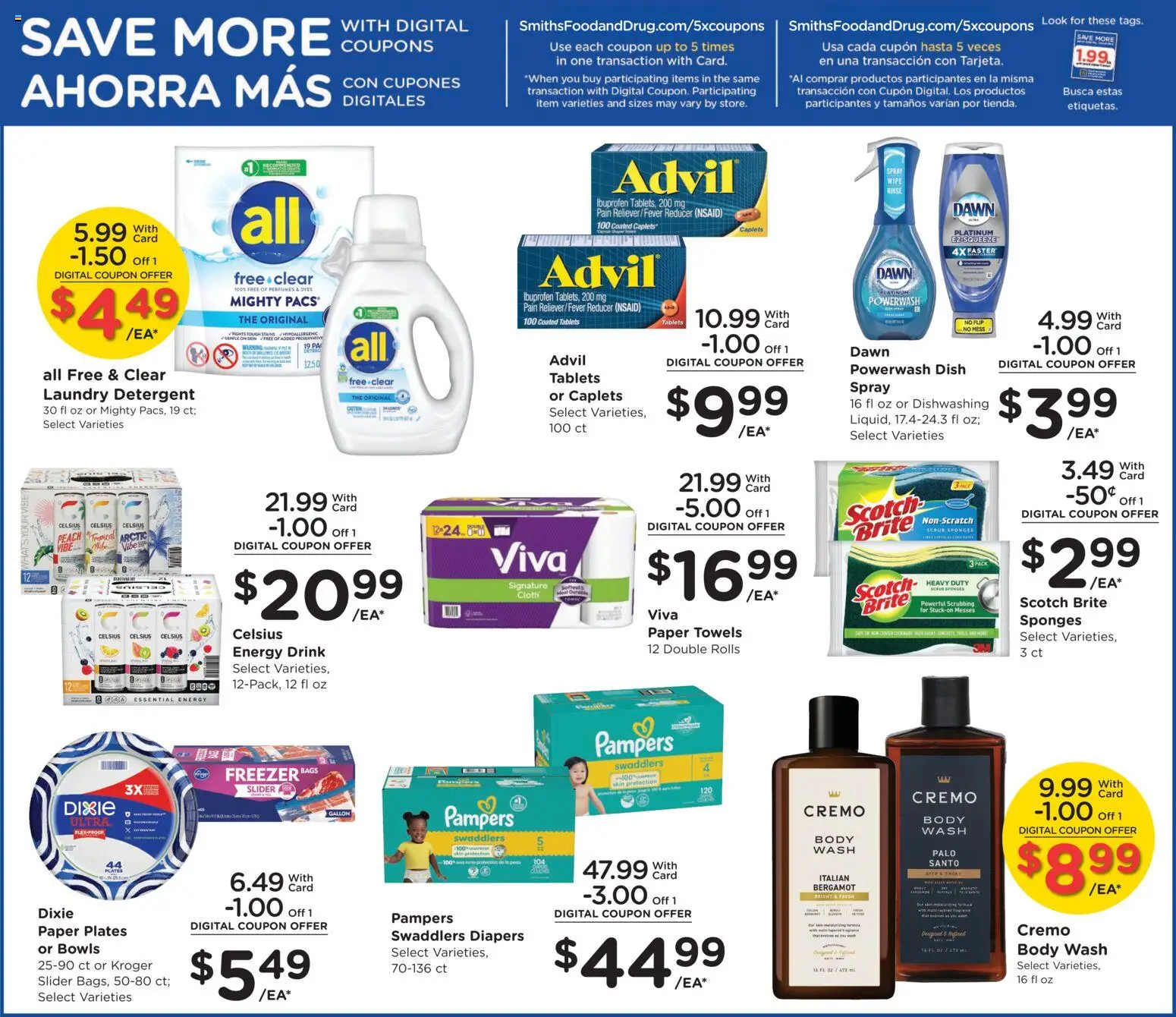 Smith's Weekly Ad - valid from 28.11.2025 | Page: 12 | Products: Detergent, Body Wash, Peach, Freezer