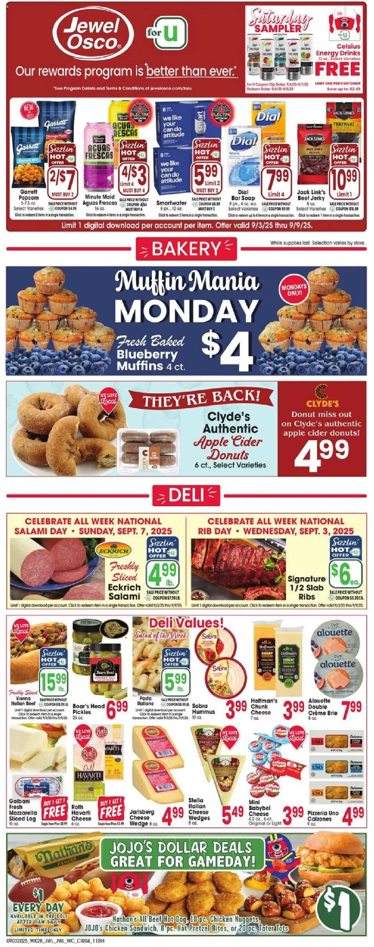 Jewel Osco Weekly Ad - IN - valid from 03.09.2025 | Page: 4 | Products: Cider, Soap, Beef, Salad