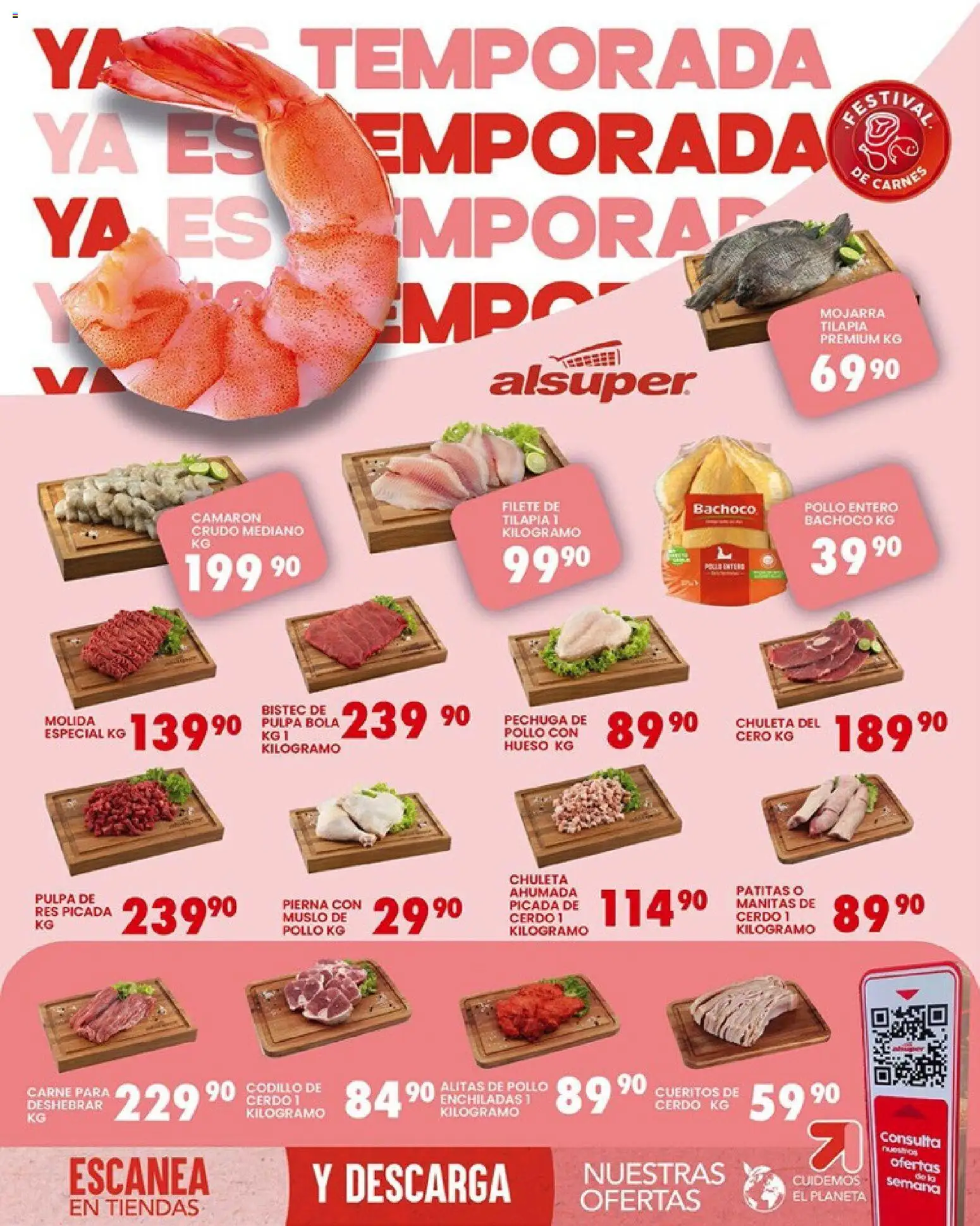 Nuevas ofertas de Alsuper válidas en toda la República Mexicana desde el 10.03.2026. ¡Encuentra las mejores ofertas en Alsuper folleto Calera! | Página: 8 | Productos: Pollo, Cerdo, Res
