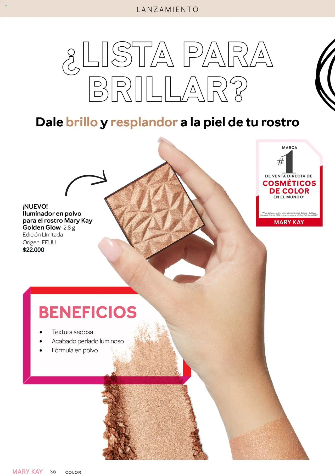 Mary Kay catálogo │ válido desde el 04.04.2025 | Página: 36 | Productos: Iluminador, Polvo, Fuente, Brillo