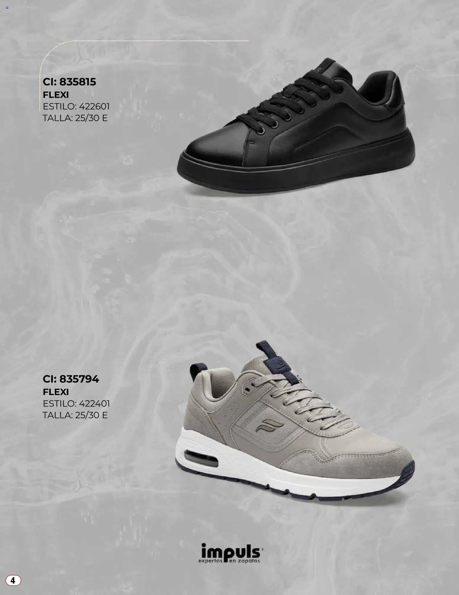 Nuevas ofertas de Impuls válidas en toda la República Mexicana desde el 04.11.2025. ¡Encuentra las mejores ofertas en Impuls catálogo De Calzado Flexi 2025! | Página: 4 | Productos: Zapatos