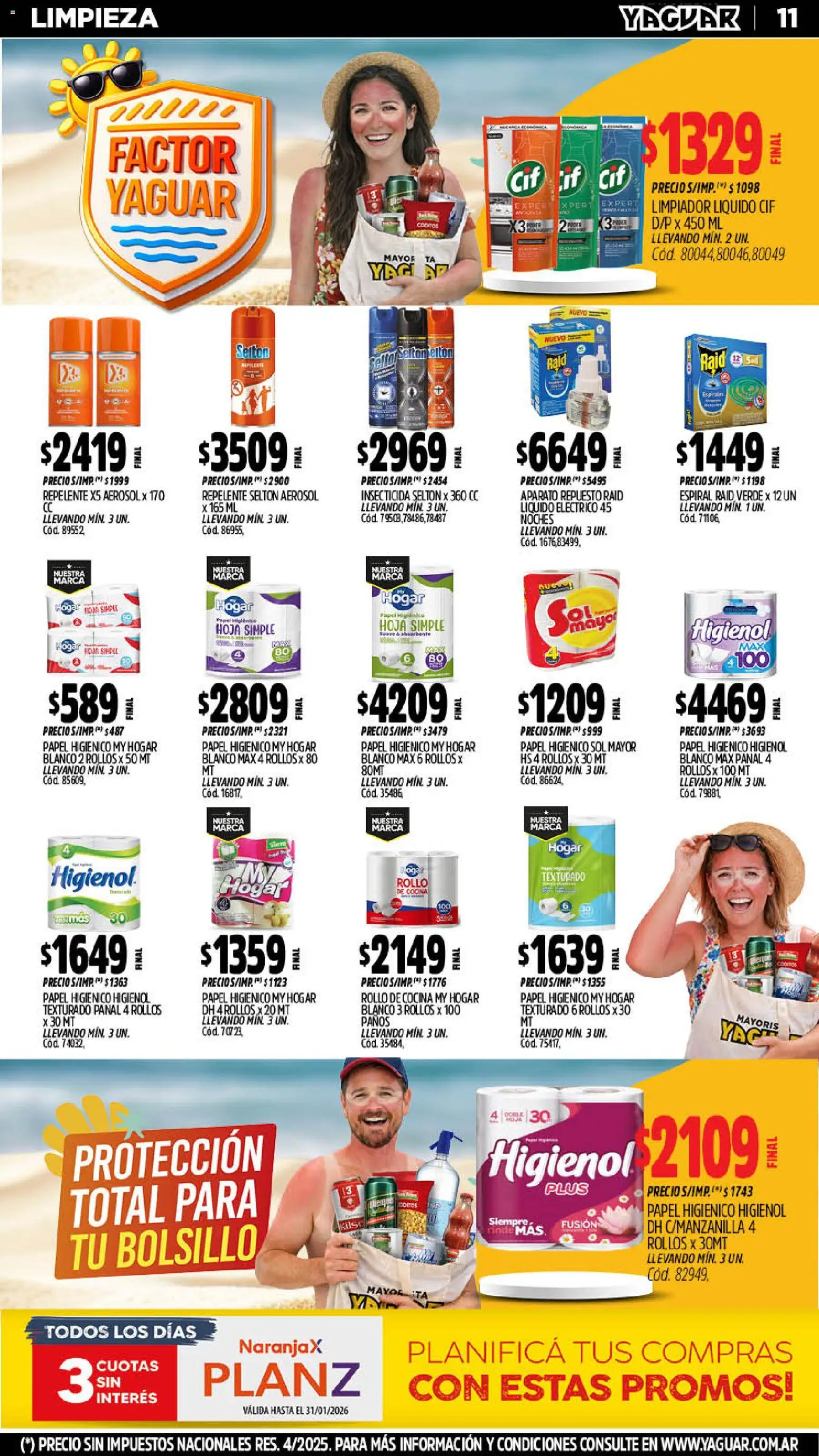 Yaguar - Oferta Semanal Jujuy │ válido desde el 19.01.2026 | Página: 11 | Productos: Repelente, Cocina, Insecticida, Limpiador