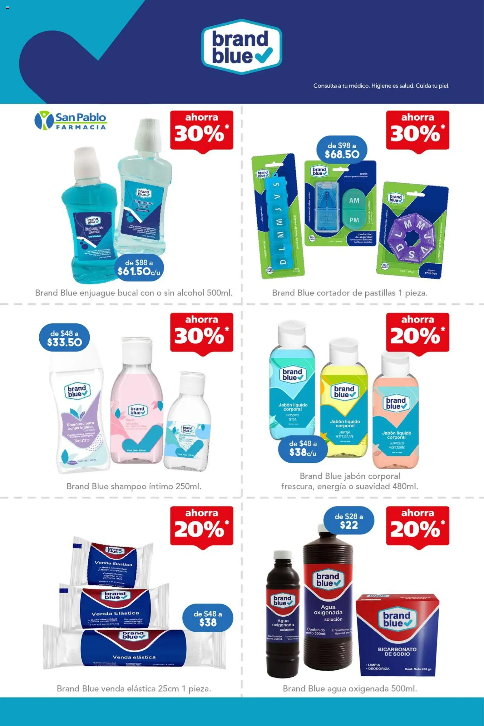 Nuevas ofertas de Farmacia San Pablo válidas en toda la República Mexicana desde el 12.04.2026. ¡Encuentra las mejores ofertas en Farmacia San Pablo catálogo! | Página: 6 | Productos: Enjuague bucal, Agua, Cortador, Jabón