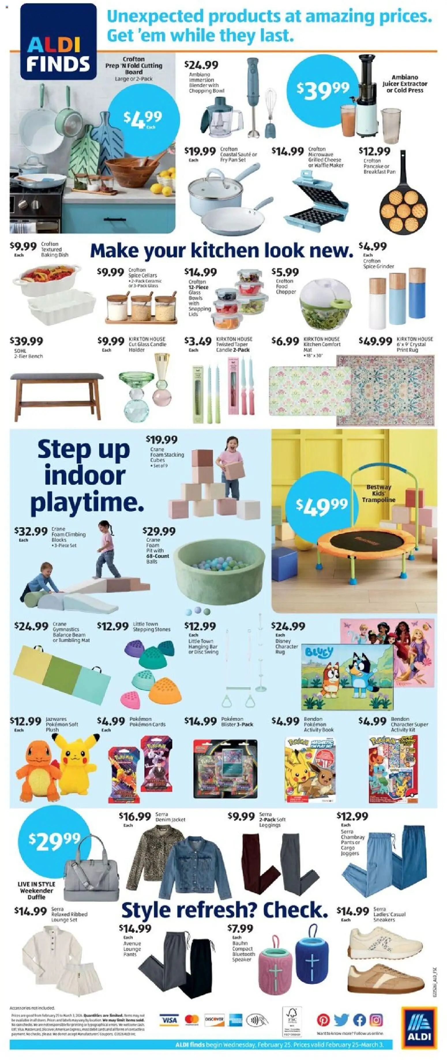 Aldi Weekly Ad - valid from 25.02.2026 | Page: 2 | Products: Blender, Waffle Maker, Jacket, Leggings