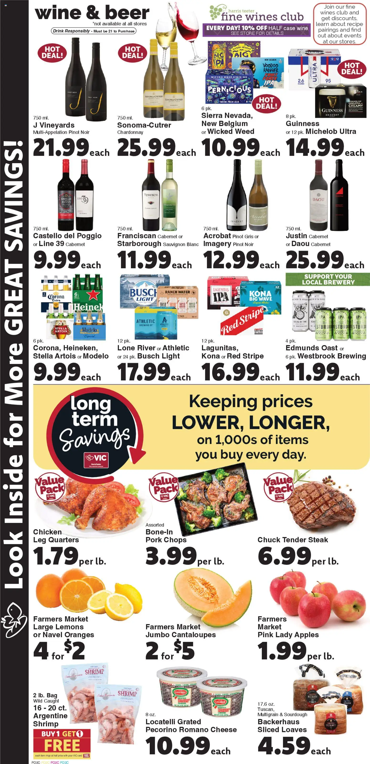 Harris Teeter Weekly Ad - SC - valid from 08.04.2026 | Page: 10 | Products: Cheese, Beer, Pork, Bag