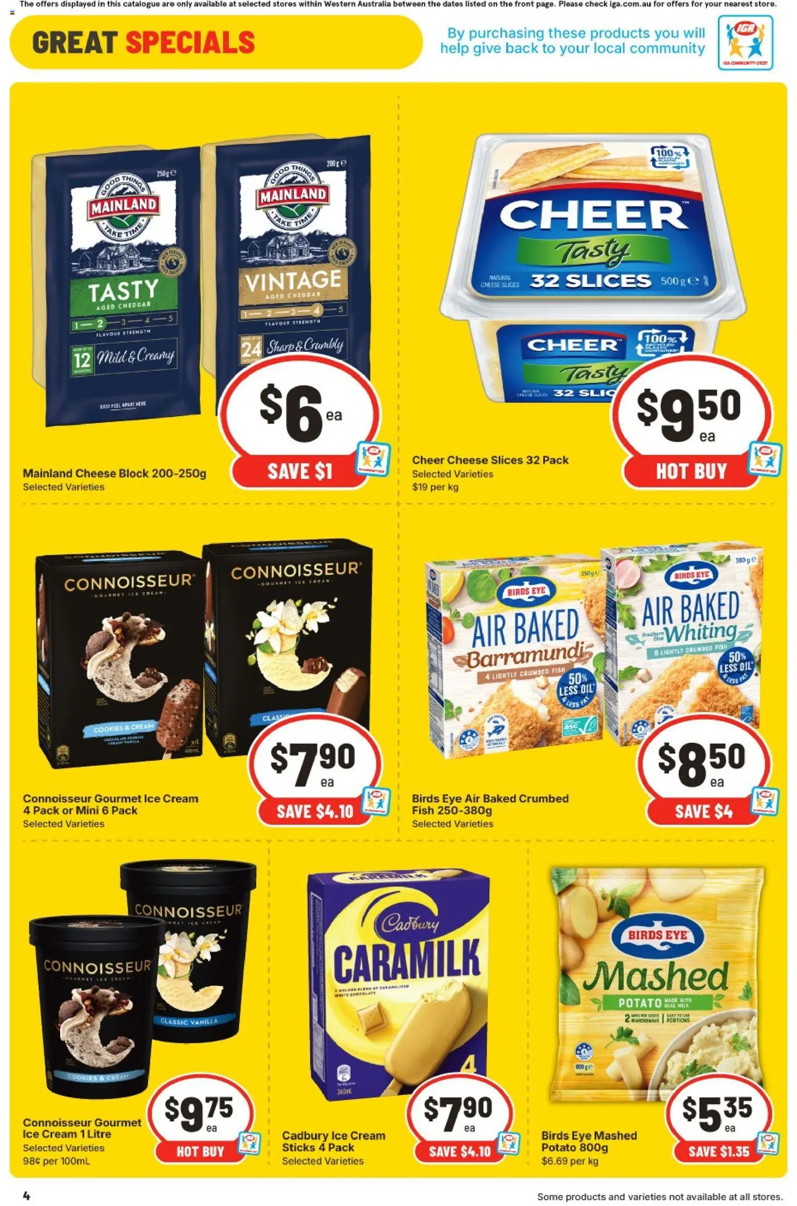 IGA catalogue - valid from 11.03.2026 | Page: 4 | Products: Milk, Cheese, Cream, Ice cream