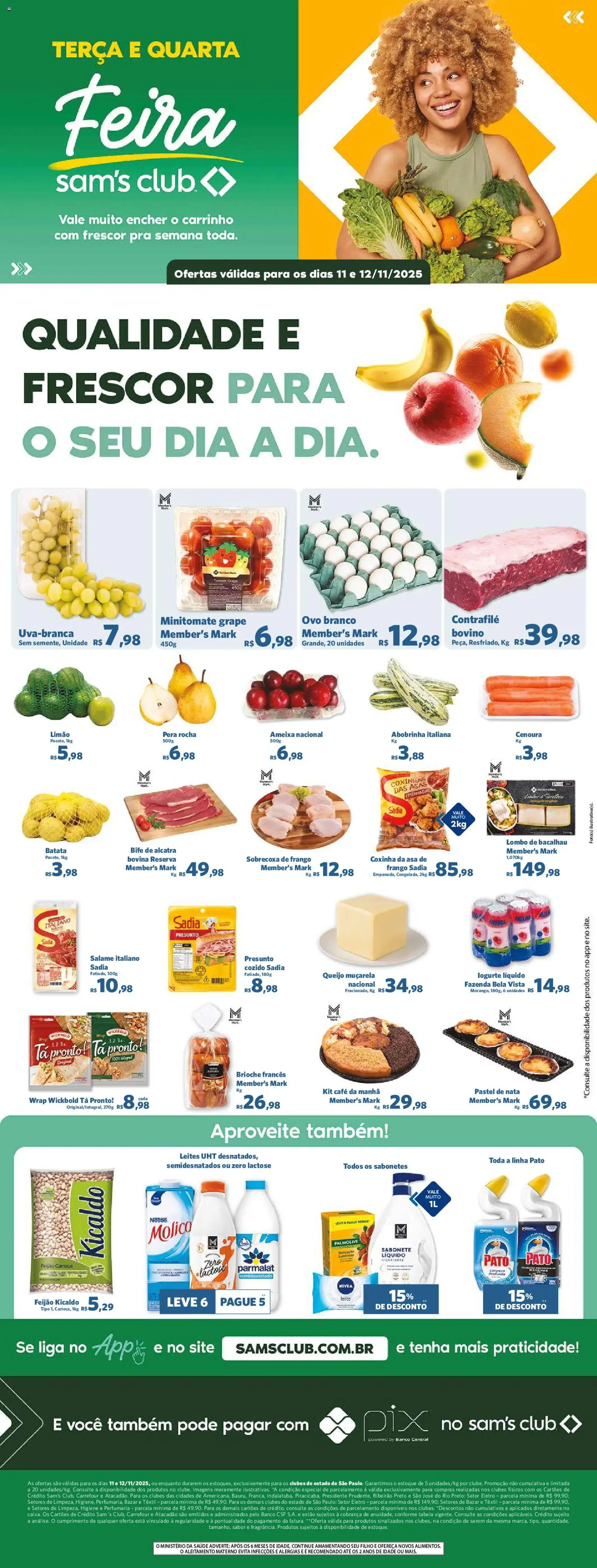 Sam's Club Folheto - válido de 11.11.2025 | Página: 1 | Produtos: Feijão, Bacalhau, Lombo, Salame