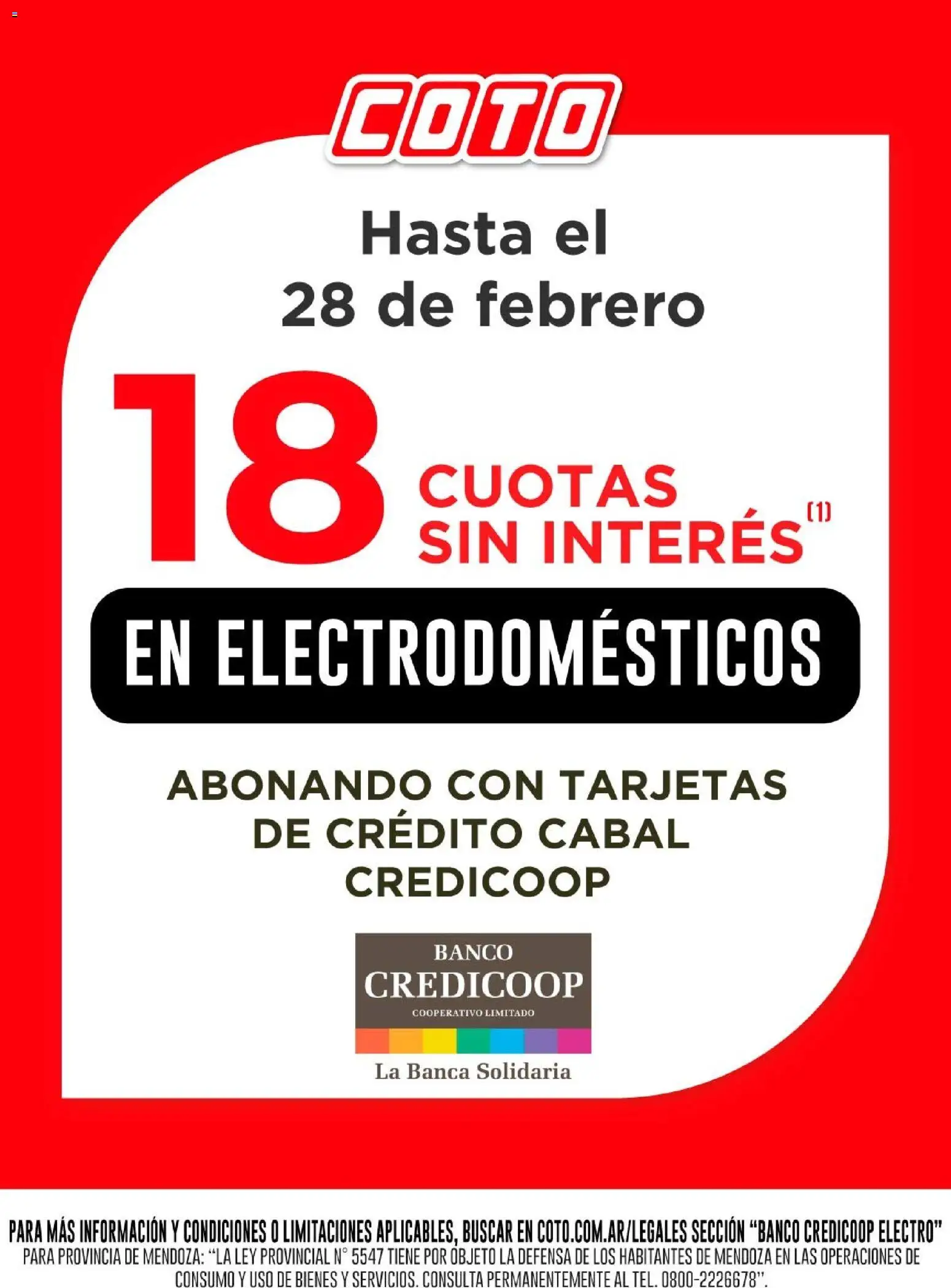 Coto - Banco Credicoop Electro Febrero │ válido desde el 01.02.2026 | Página: 1 | Productos: Banco
