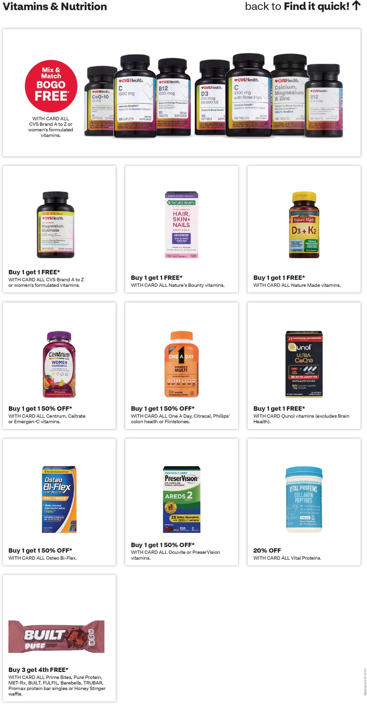 CVS Pharmacy Weekly Ad - FL - valid from 26.04.2026 | Page: 10 | Products: CoQ10, Zinc, Biotin, Water
