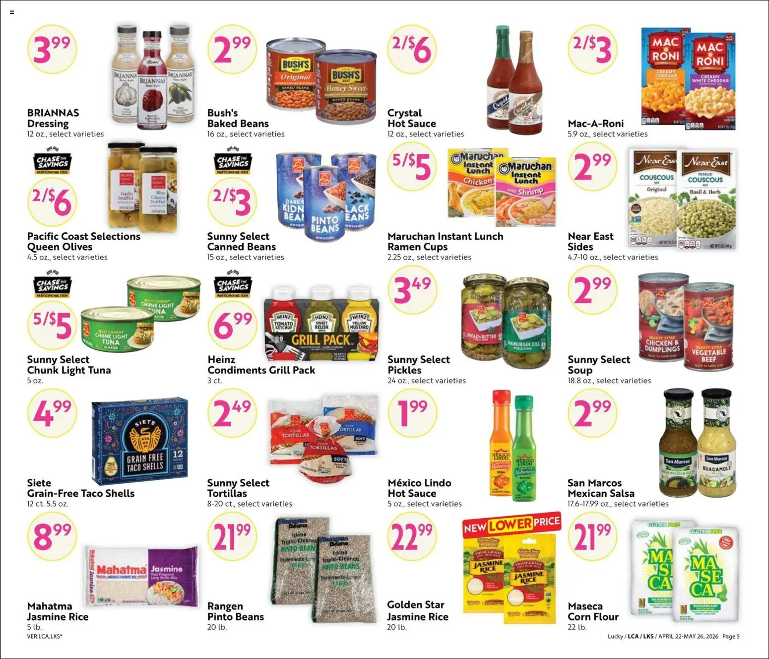 Lucky Supermarkets Big Book of Savings - valid from 22.04.2026 | Page: 5 | Products: Corn, Cheese, Garlic, Dill