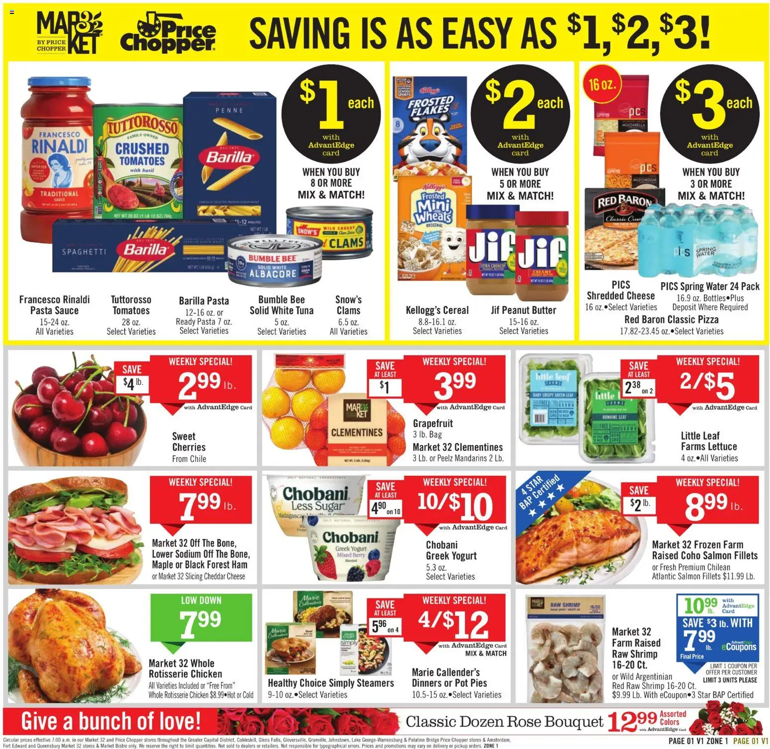 Price Chopper - Weekly Ad - valid from 04.01.2026 | Page: 1 | Products: Romaine, Mandarins, Flakes, Sugar