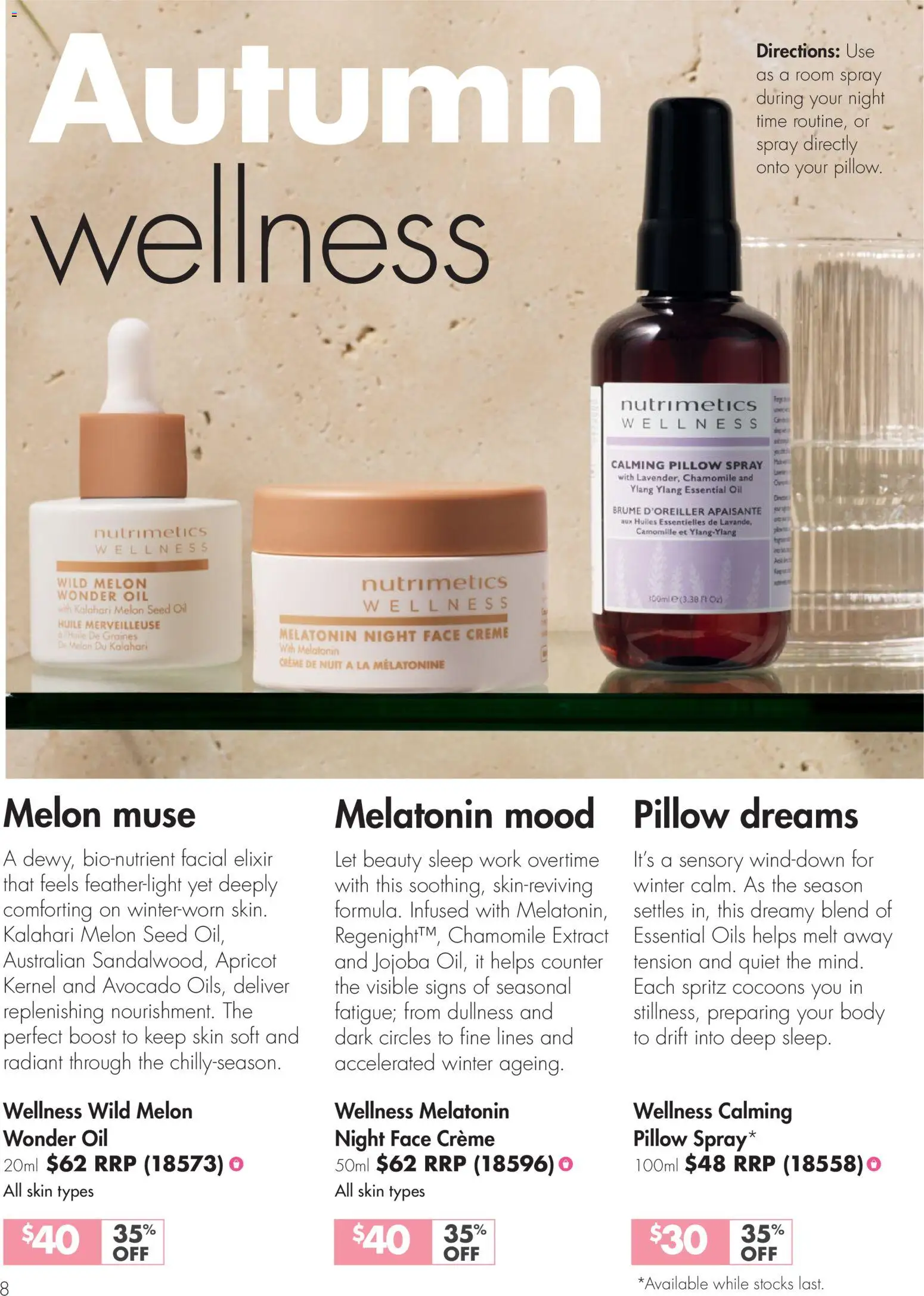 Nutrimetics catalogue - valid from 26.04.2026 | Page: 8 | Products: Oil, Avocado, Dullness, Pillow