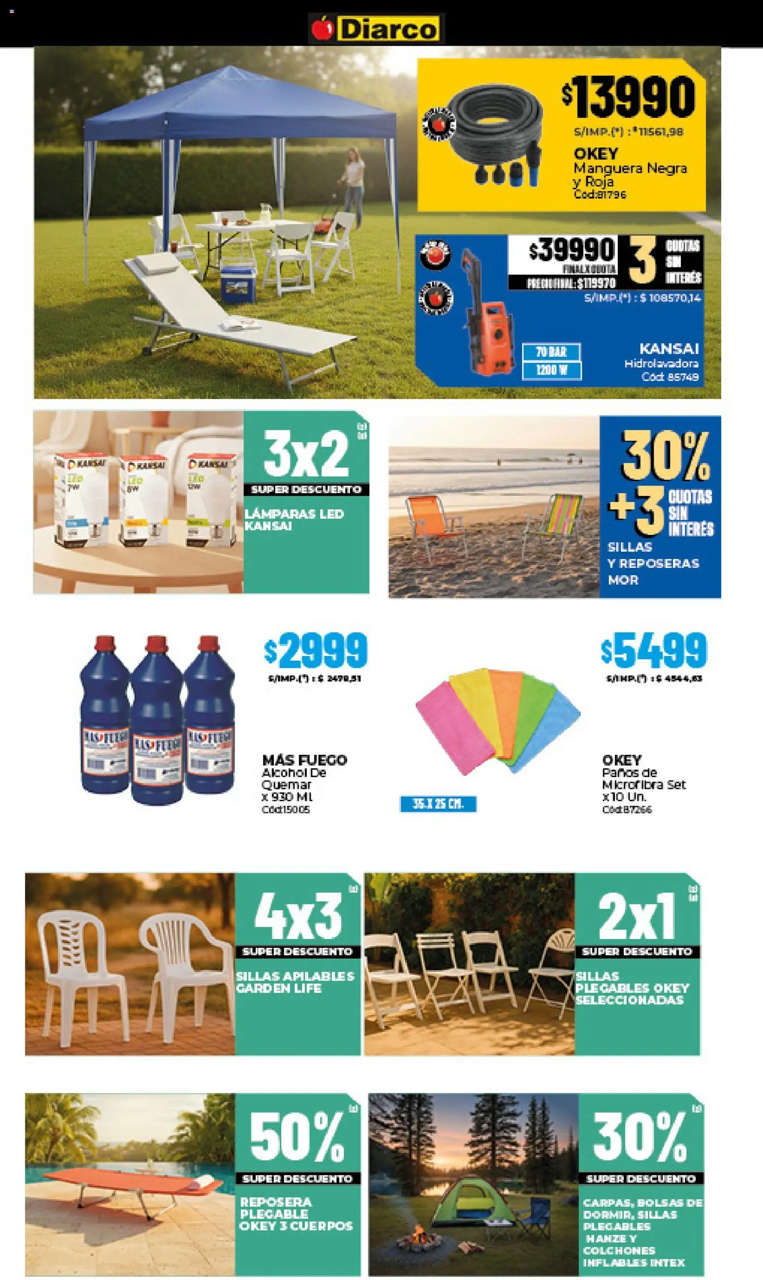 Diarco - Ofertas Sur │ válido desde el 24.11.2025 | Página: 22 | Productos: Reposera, Manguera, Hidrolavadora