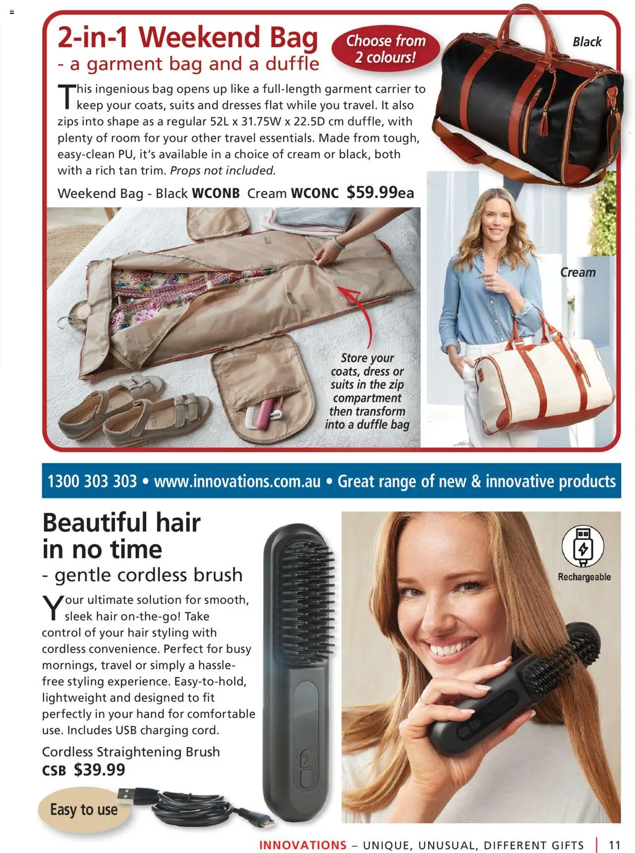 Innovations catalogue - valid from 01.07.2025 | Page: 11 | Products: Brush, Dress, Bag, Usb