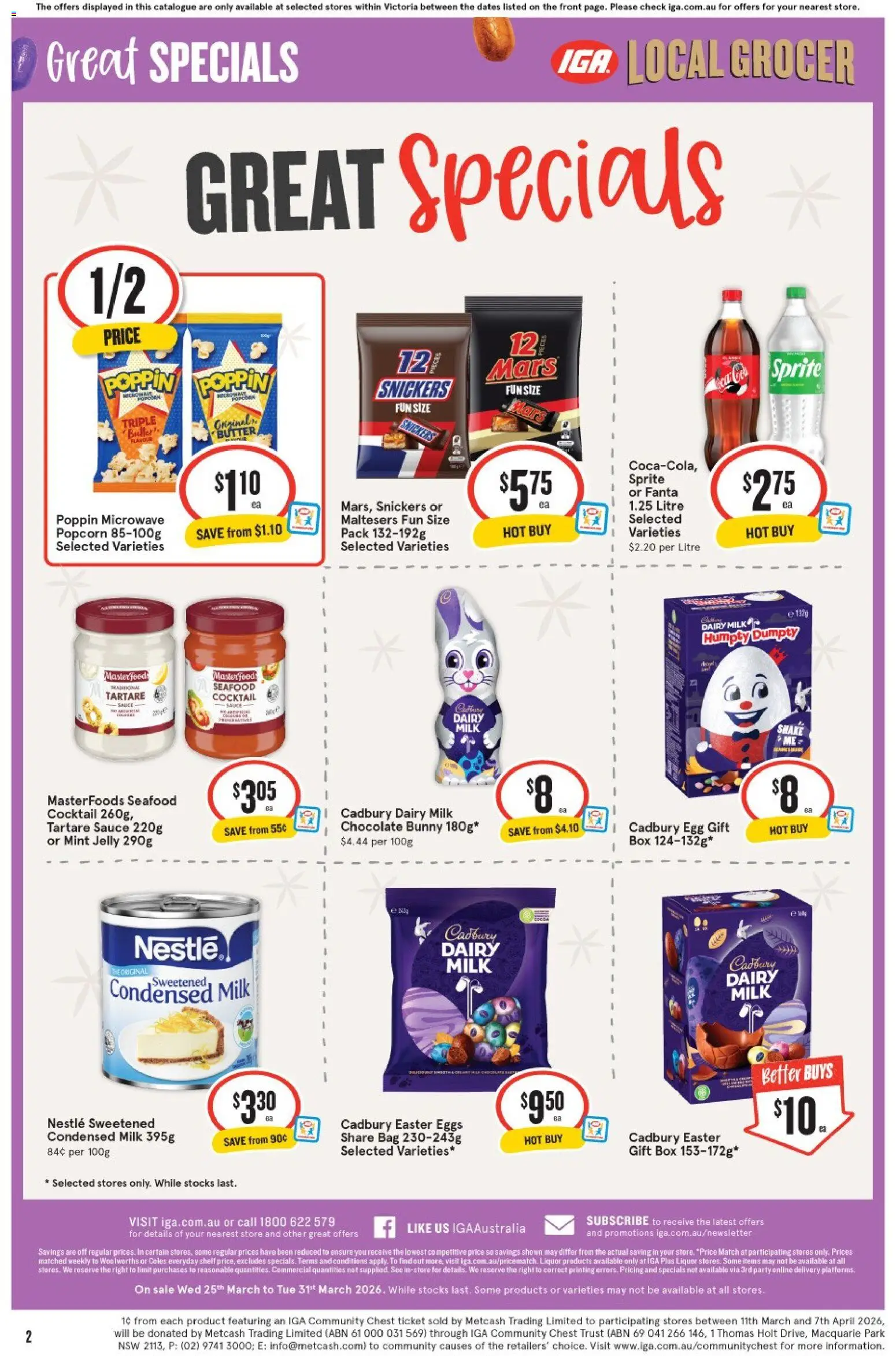 IGA catalogue - valid from 25.03.2026 | Page: 8 | Products: Box, Milk, Bag, Microwave