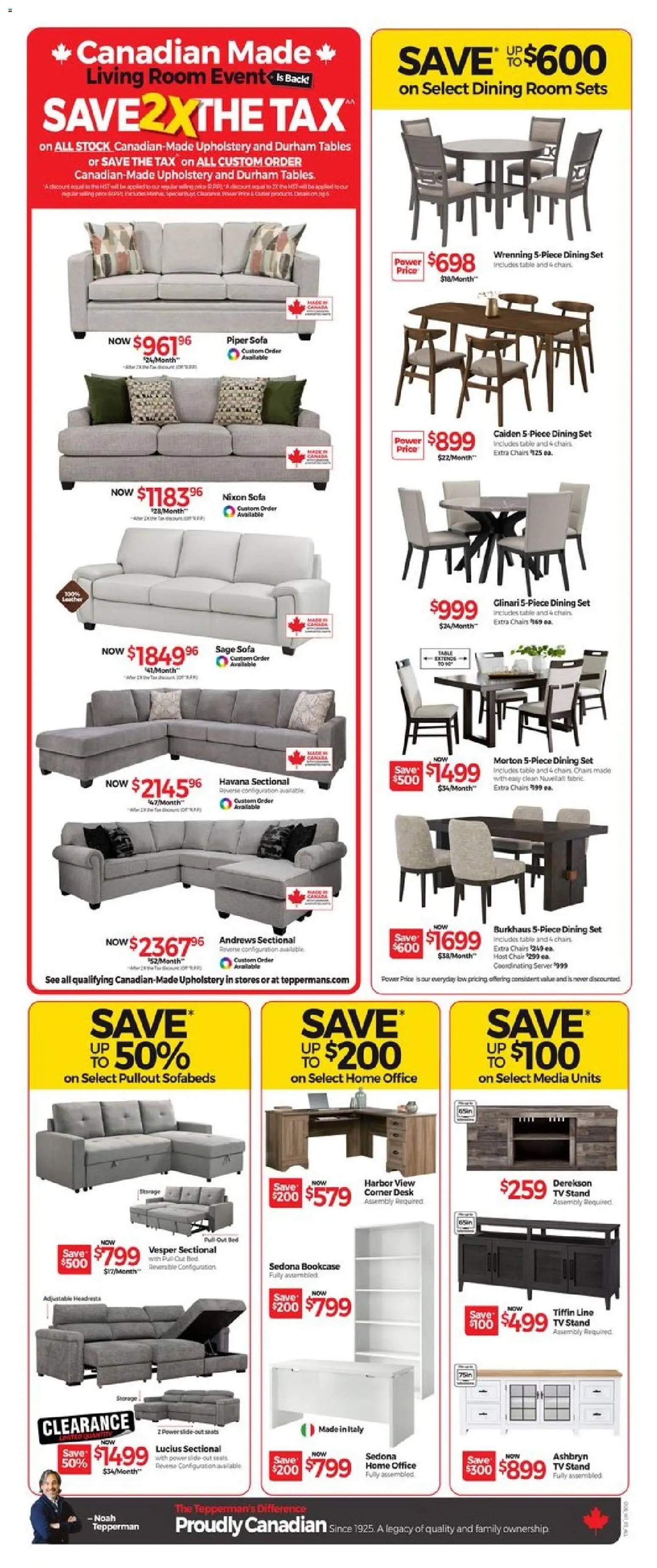Tepperman's flyer valid from 01.01.2026 | Page: 7 | Products: Tv, Bed, Sofa, Table