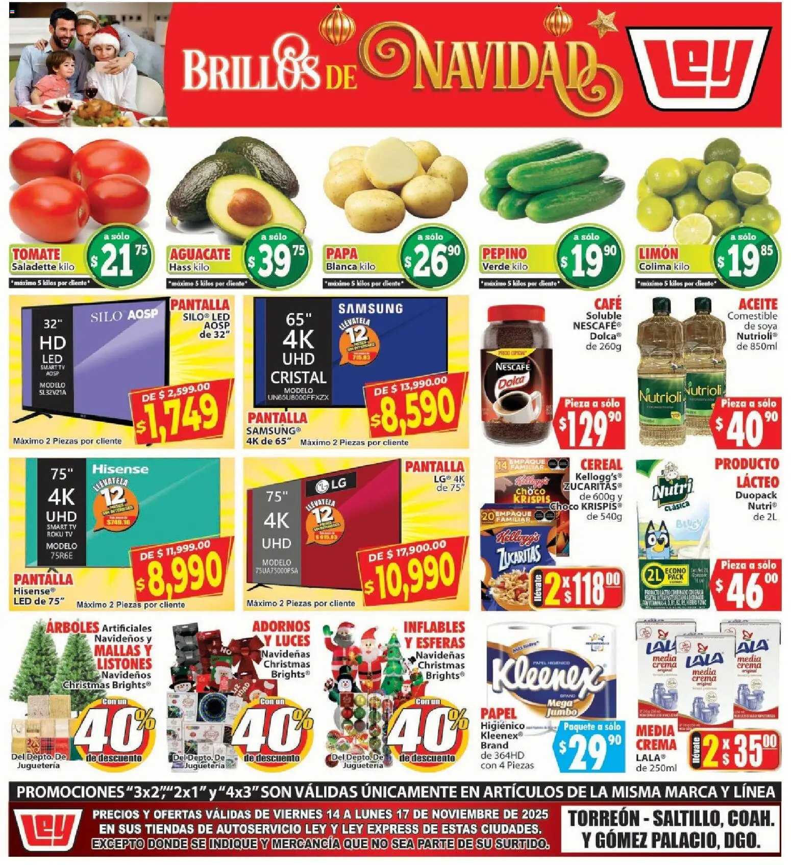 Nuevas ofertas de Casa Ley válidas en toda la República Mexicana desde el 14.11.2025. ¡Encuentra las mejores ofertas en Casa Ley folleto Comarca! | Página: 1 | Productos: Crema, Tomate, Aguacate, Mallas