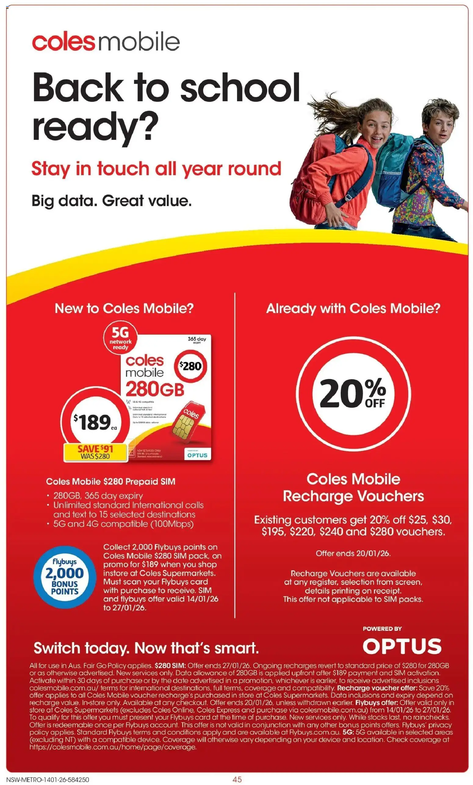 Coles catalogue - valid from 14.01.2026 | Page: 45 | Products: Date, Device, Mobile