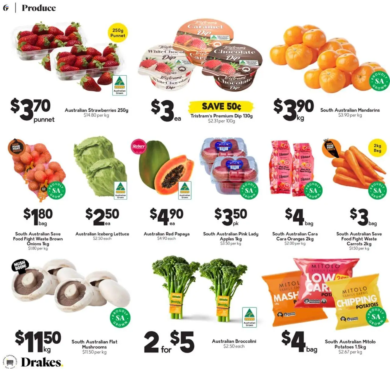 Drakes catalogue - valid from 06.08.2025 | Page: 6 | Products: Apples, Oranges, Mandarins, Potatoes