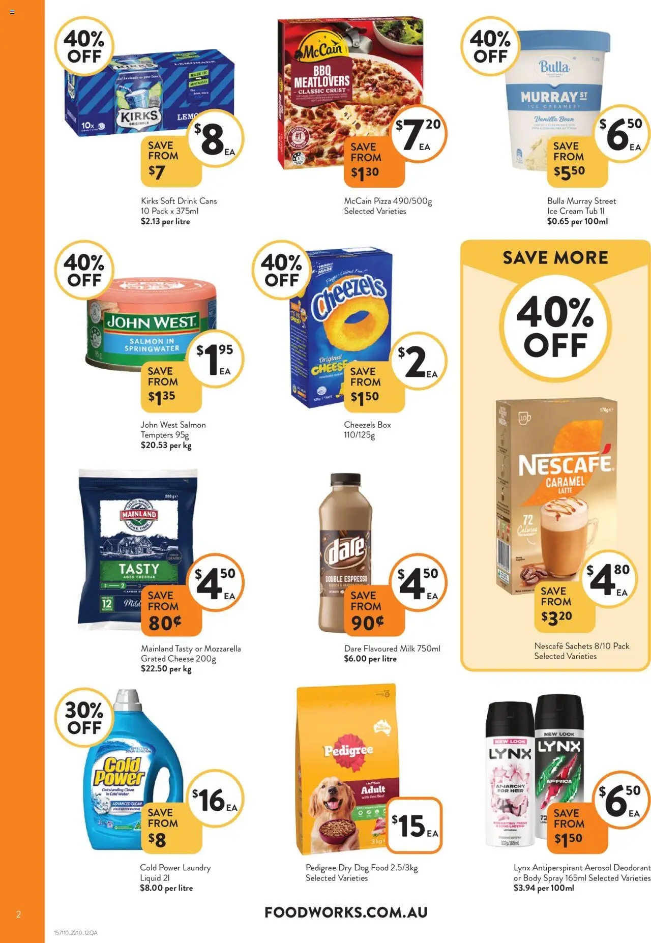 Foodworks catalogue - valid from 22.10.2025 | Page: 2 | Products: Box, Cheese, Nescafe, Laundry