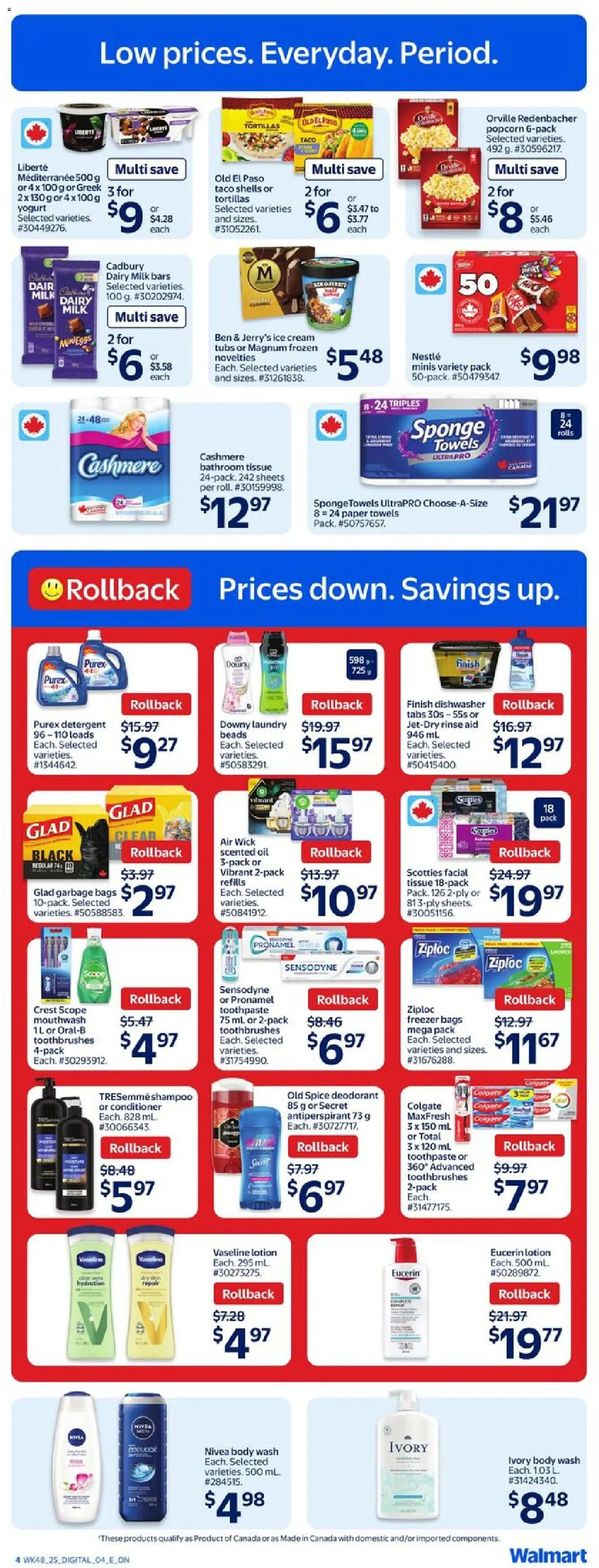 Walmart flyer valid from 25.12.2025 | Page: 5 | Products: Cream, Ice cream, Freezer, Dishwasher