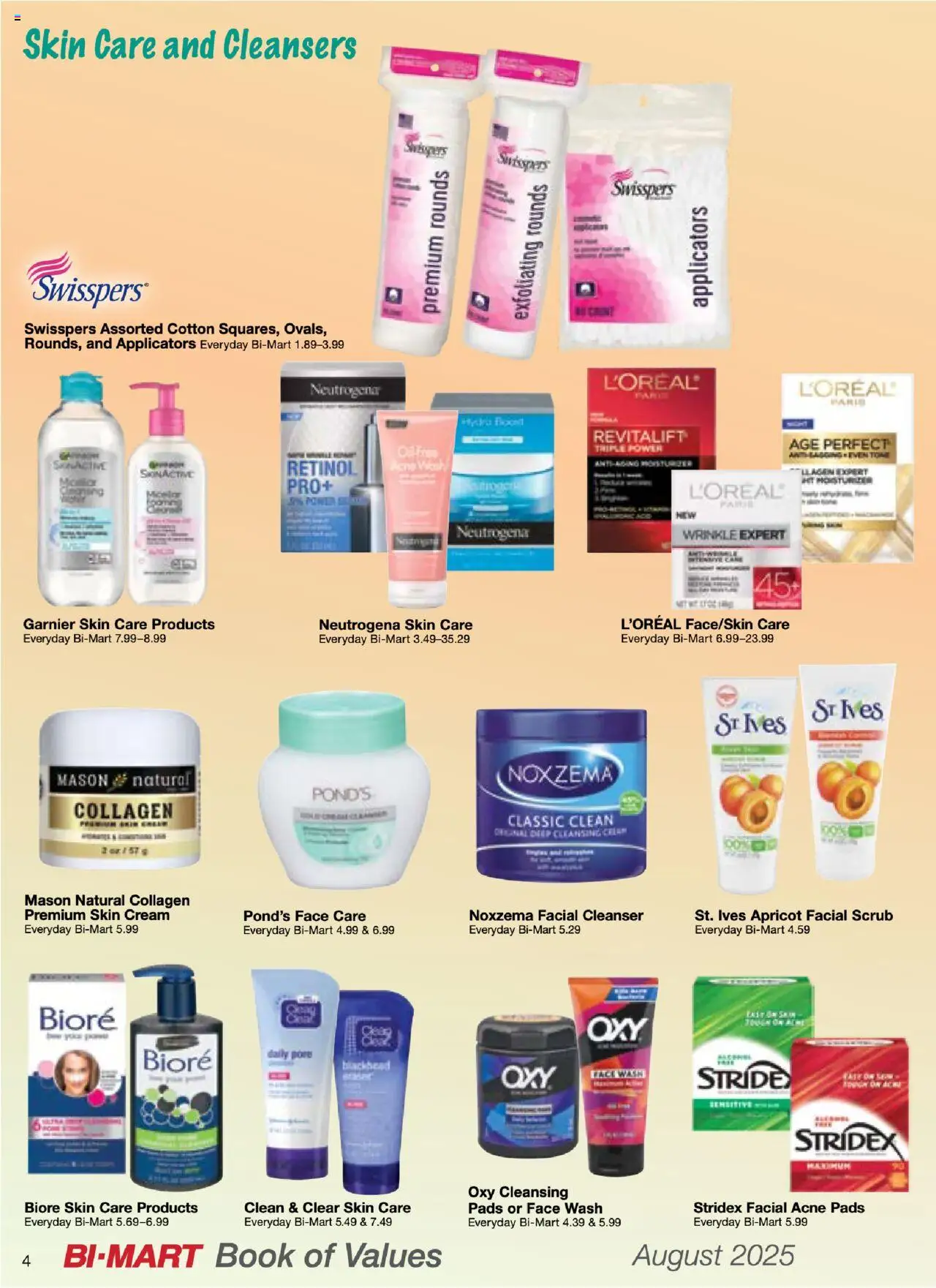 Bi-Mart August Health & Beauty Digest - valid from 01.08.2025 | Page: 4 | Products: Pads, Cream