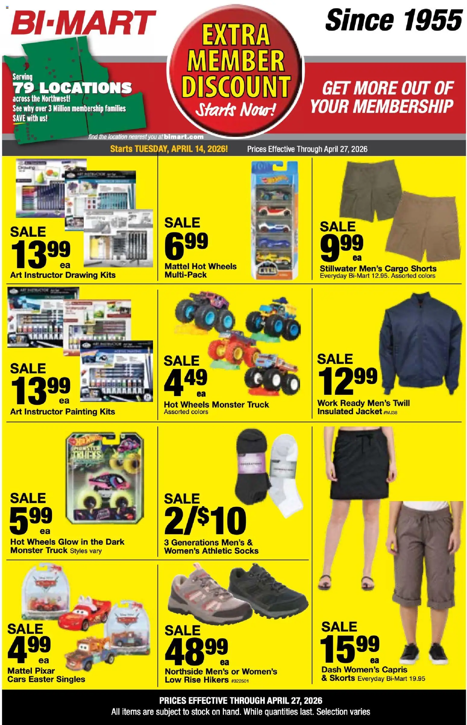 Bi-Mart Extra Member Discount - valid from 14.04.2026 | Page: 5 | Products: Jacket, Shorts, Socks