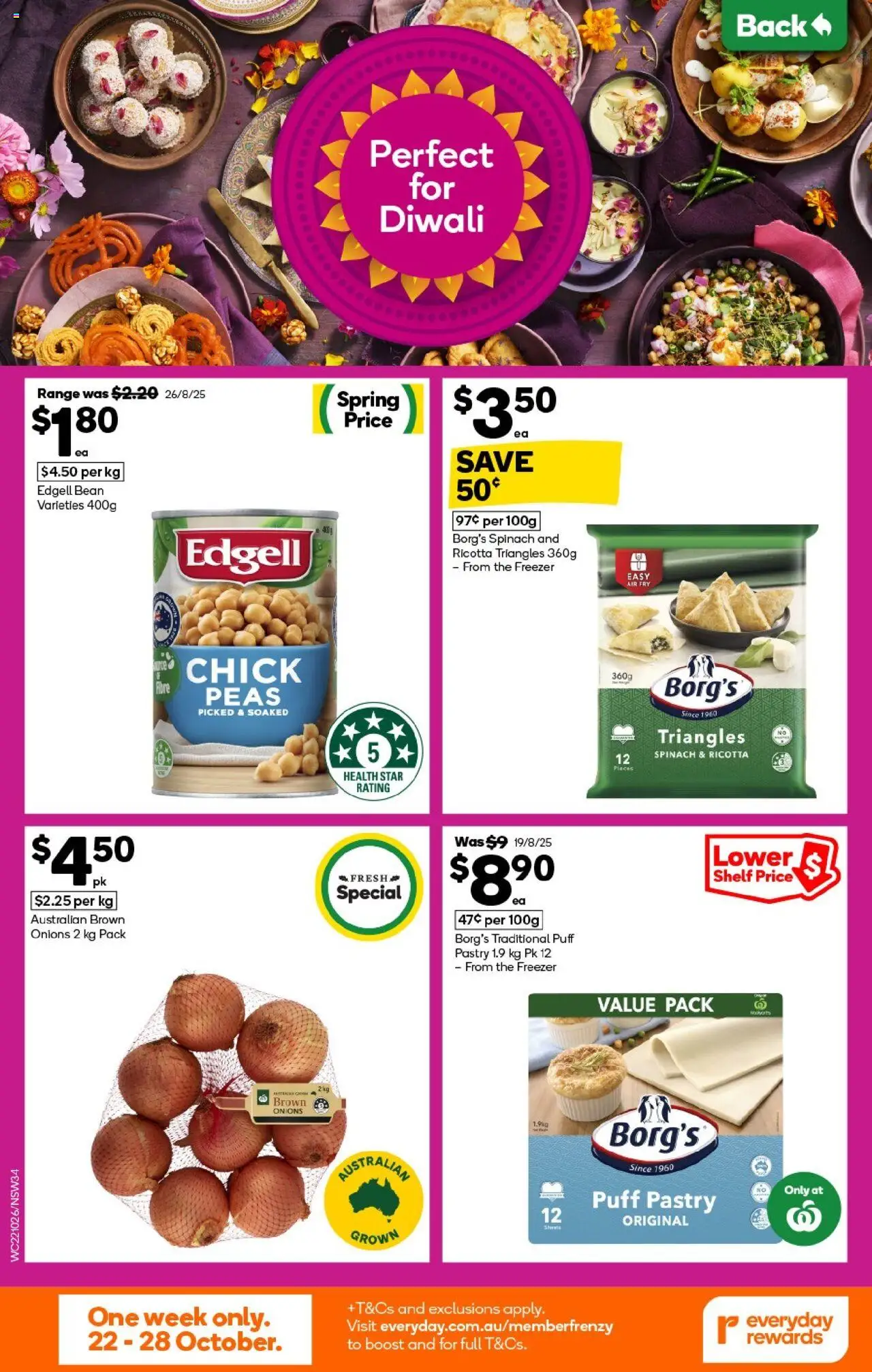Woolworths catalogue - valid from 22.10.2025 | Page: 34 | Products: Shelf, Pastry, Spinach, Freezer