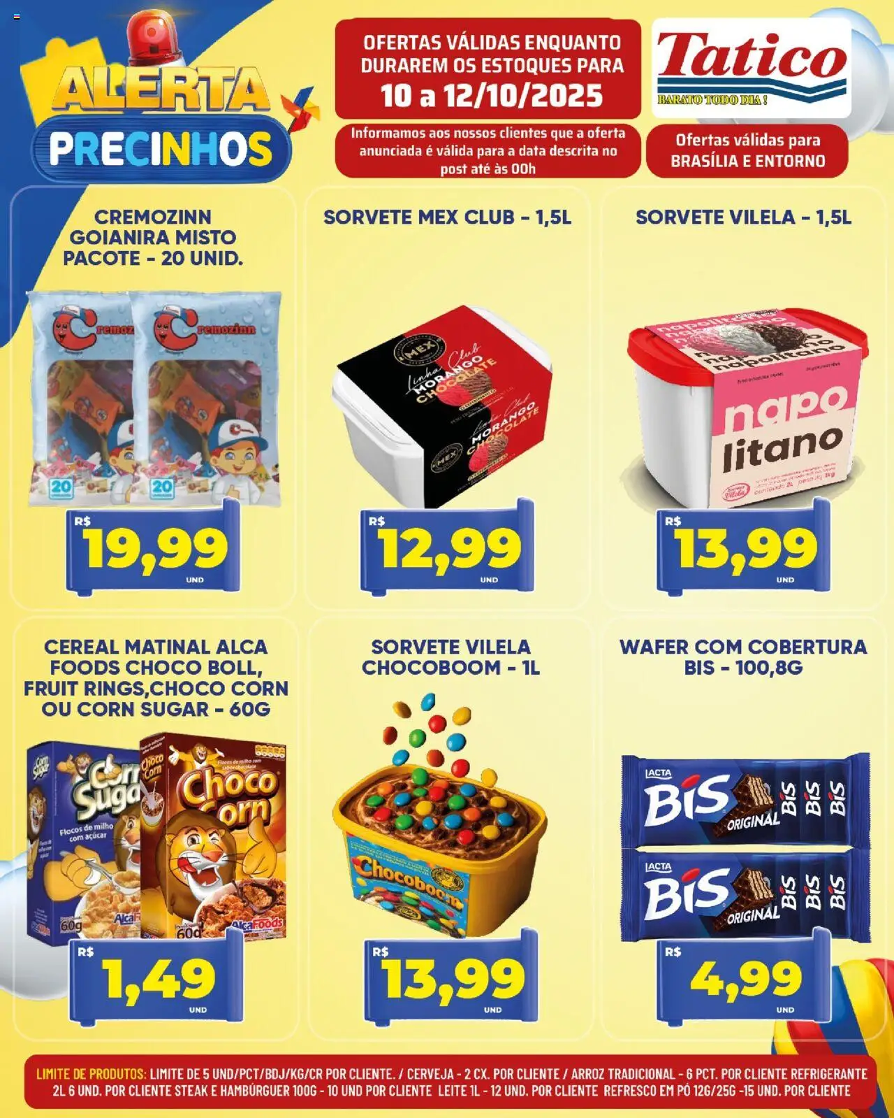 Tatico Folheto - válido de 10.10.2025 | Página: 1 | Produtos: Leite, Flocos, Sorvete, Açúcar