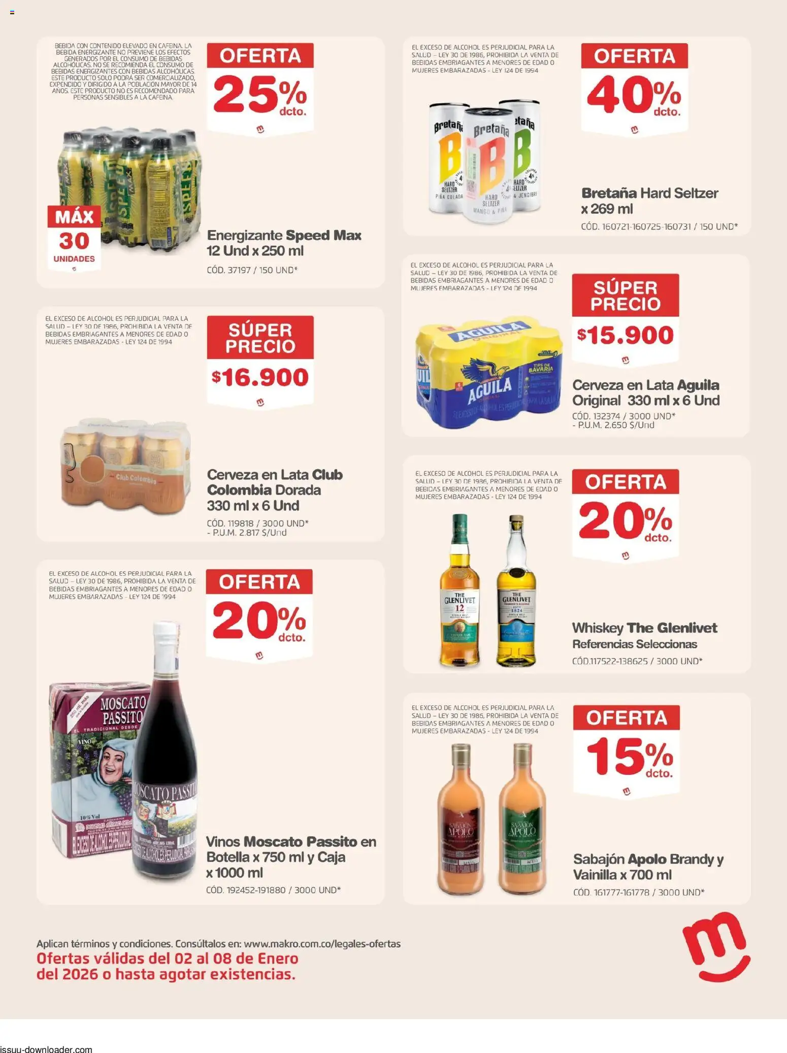 Makro revista - valida desde el 02.01.2026 | Página: 12 | Productos: Botella, Mango, Caja, Gorro pescador