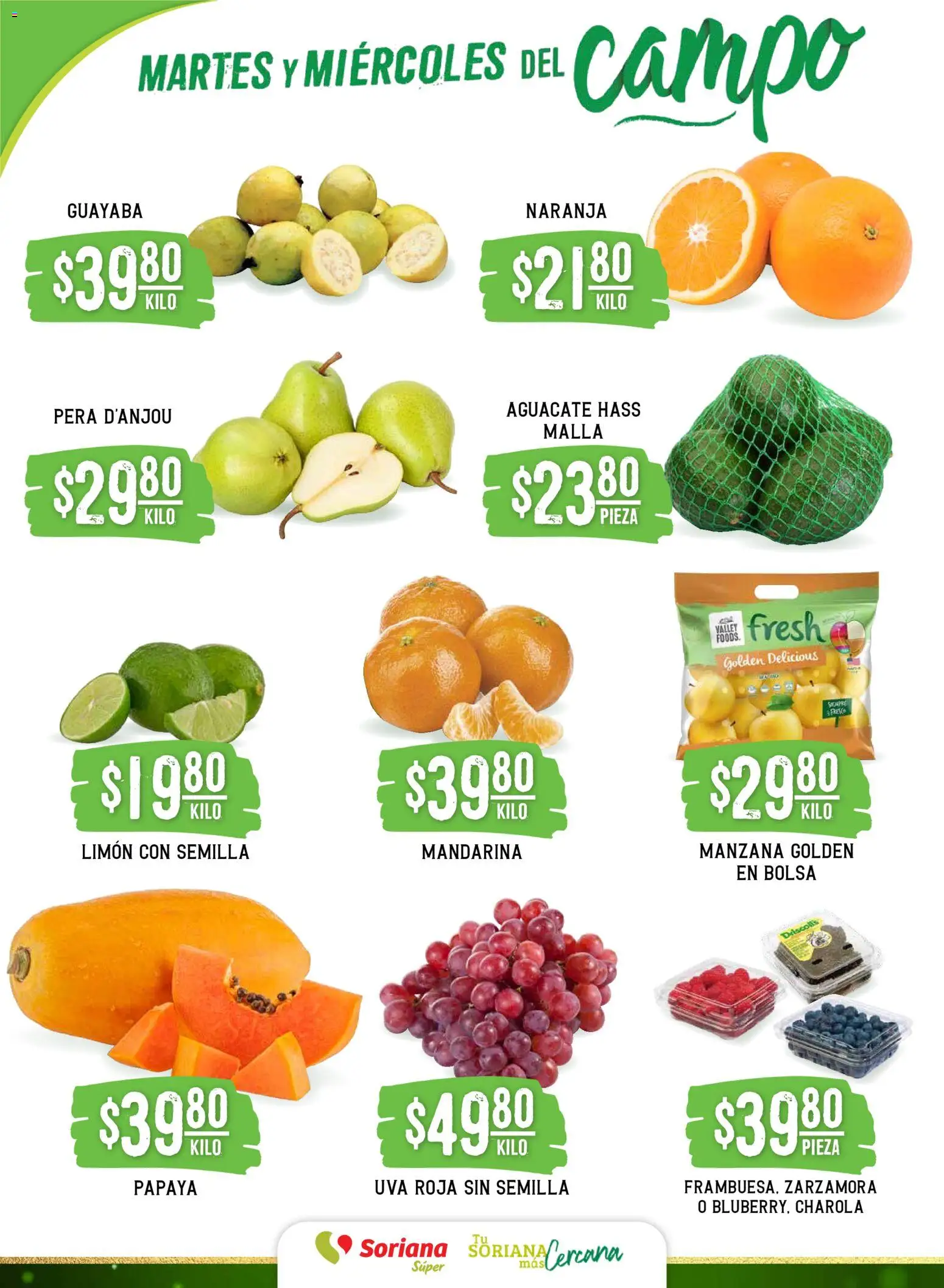 Nuevas ofertas de Soriana válidas en toda la República Mexicana desde el 10.12.2025. ¡Encuentra las mejores ofertas en Soriana - Martes y Miércoles del Campo Súper: Saltillo y Torreón! | Página: 2 | Productos: Bolsa, Limón, Aguacate, Malla