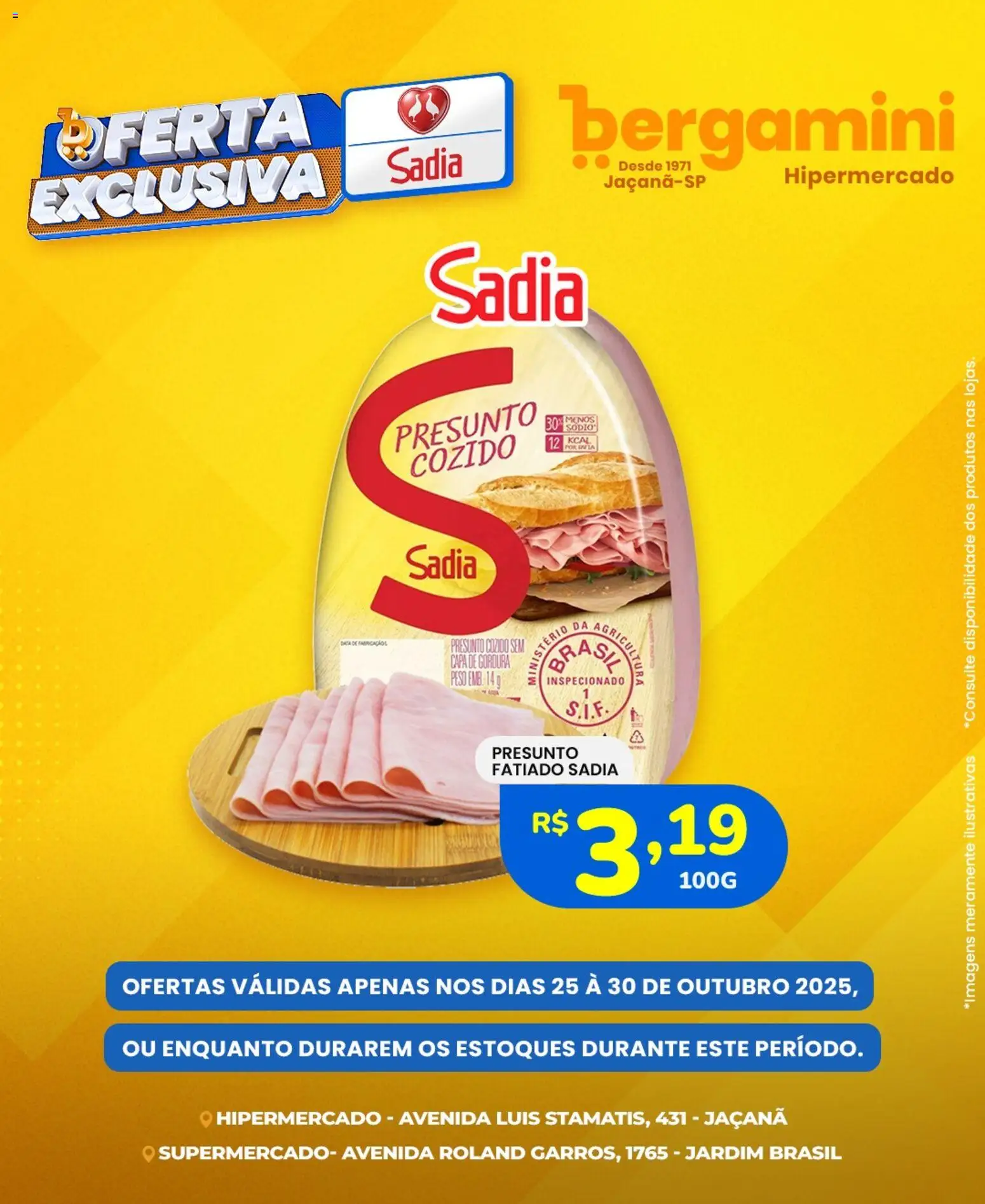 Supermercado Bergamini Folheto - válido de 25.10.2025 | Página: 6 | Produtos: Presunto