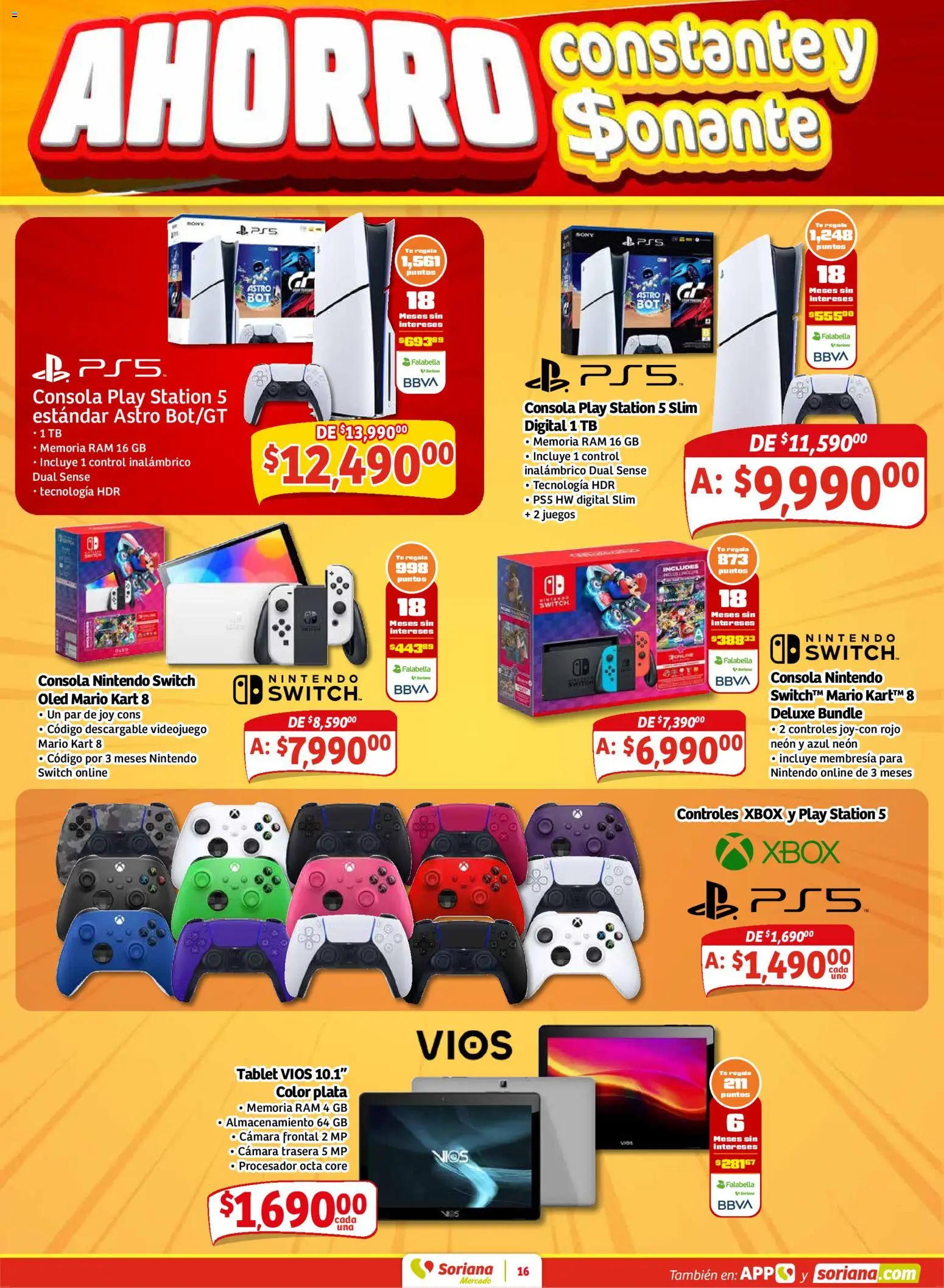 Nuevas ofertas de Soriana válidas en toda la República Mexicana desde el 02.01.2026. ¡Encuentra las mejores ofertas en Soriana - Pesito Valedor Mercado: Ags, Col, Gto, Jal, Mich! | Página: 24 | Productos: Tablet, Cámara, Té, Xbox