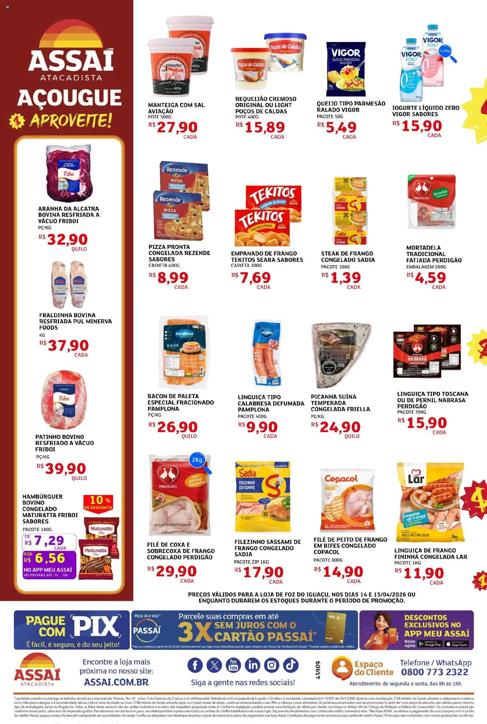 Assaí Atacadista Folheto - válido de 14.04.2026 | Página: 2 | Produtos: Pizza, Base, Queijo parmesão, Frango