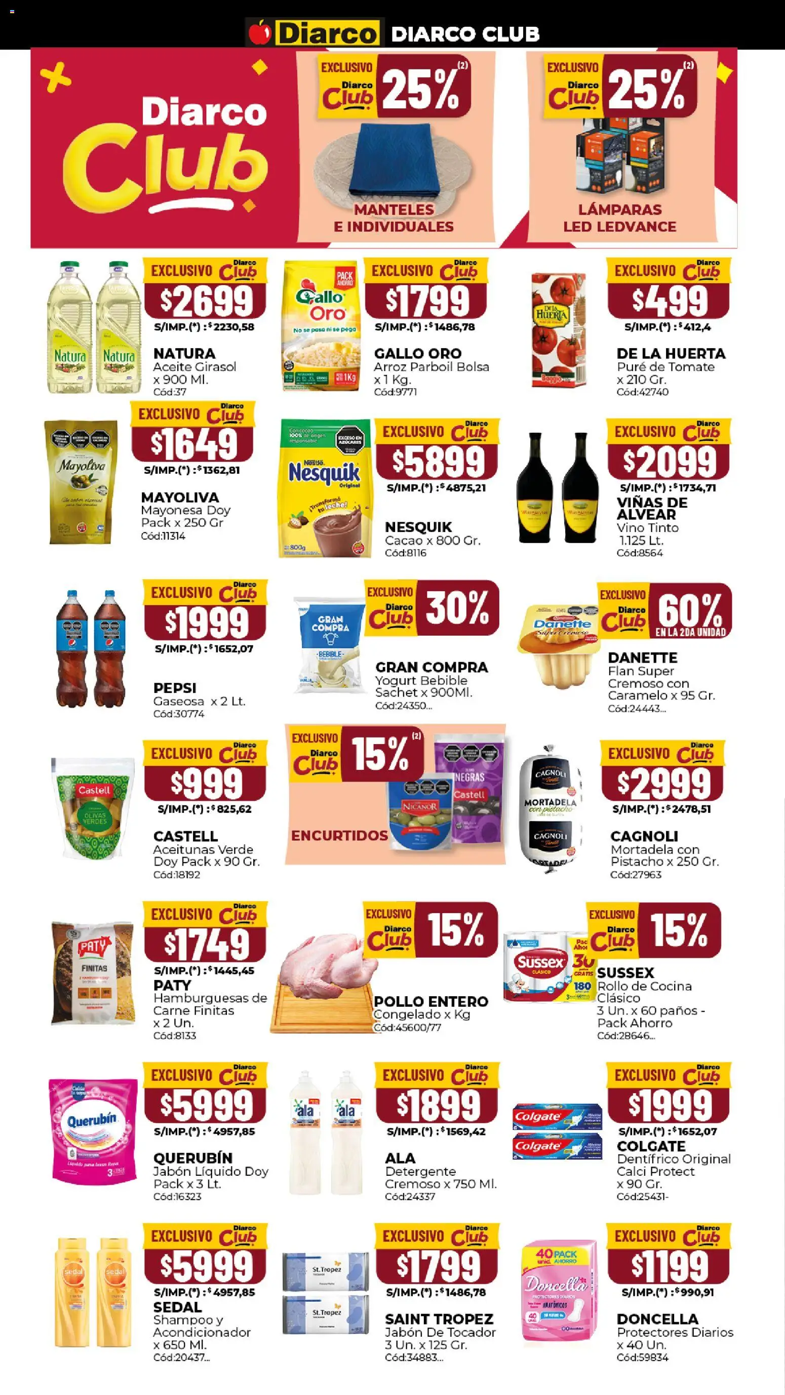 Diarco - Ofertas Gba │ válido desde el 08.12.2025 | Página: 10 | Productos: Jabón, Tomate, Leche, Protectores diarios