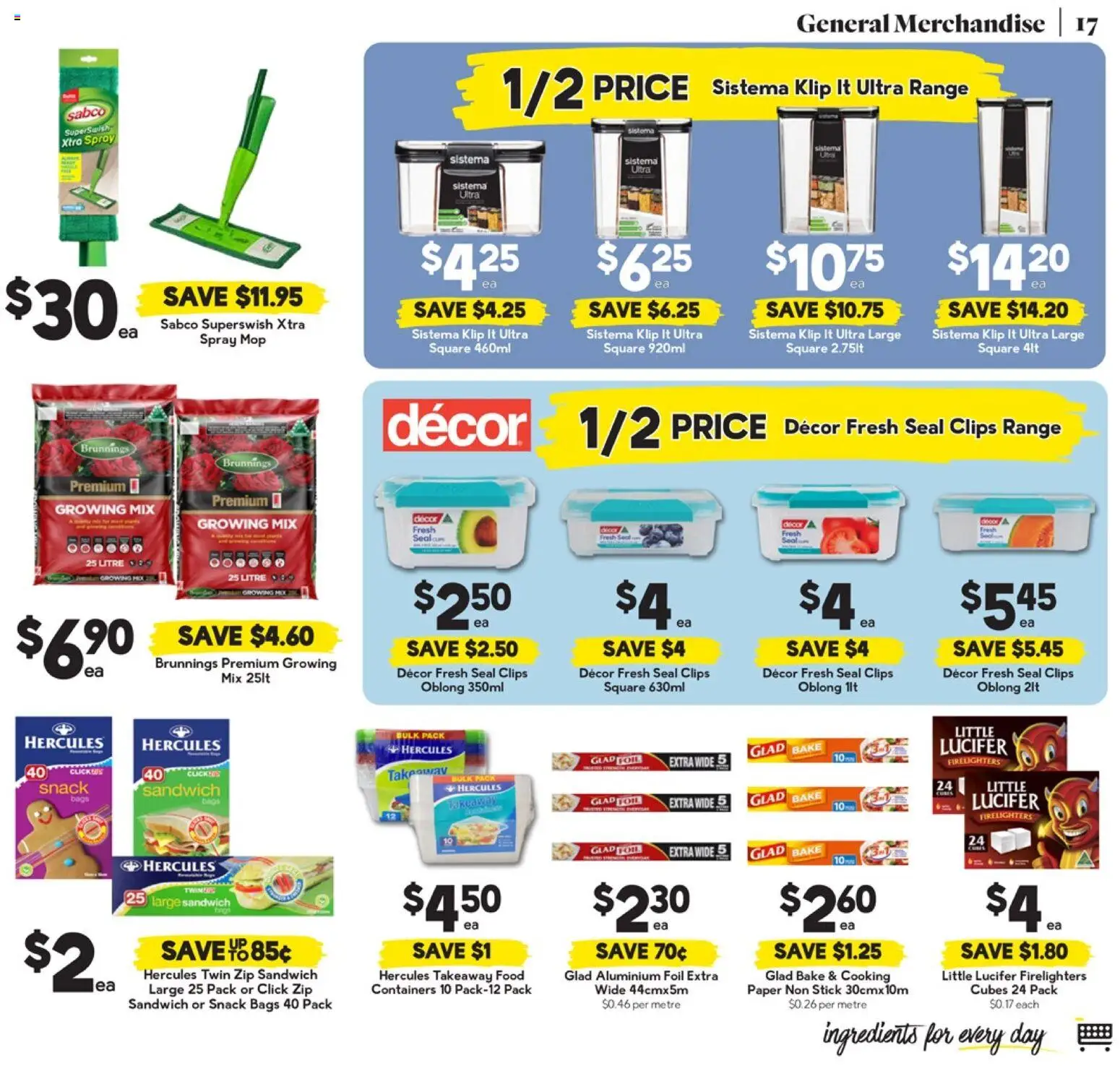 Drakes catalogue - valid from 01.04.2026 | Page: 17 | Products: Decor, Aluminium foil, Mop, Clips