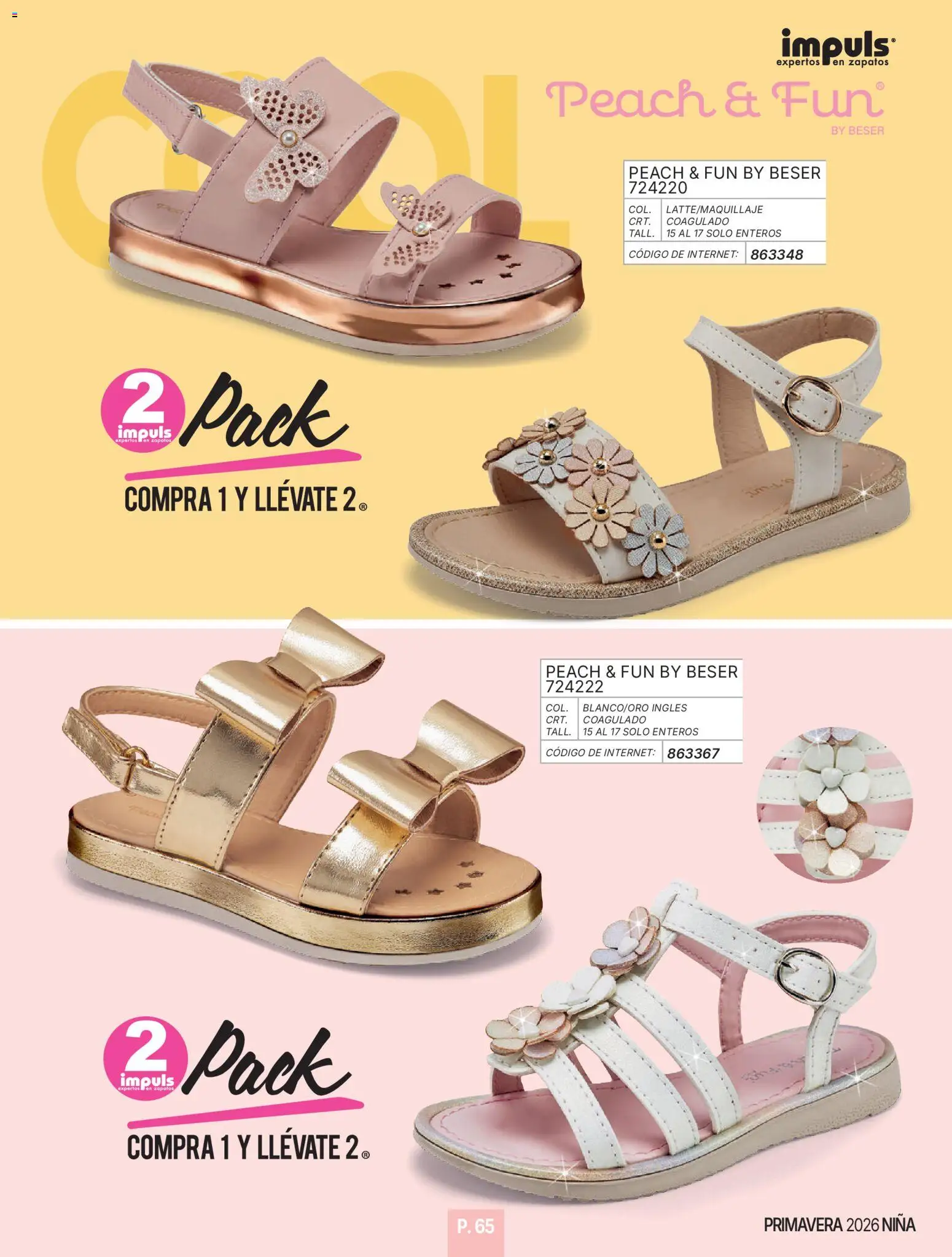 Nuevas ofertas de Impuls válidas en toda la República Mexicana desde el 01.01.2026. ¡Encuentra las mejores ofertas en Impuls catálogo Niña! | Página: 67 | Productos: Zapatos