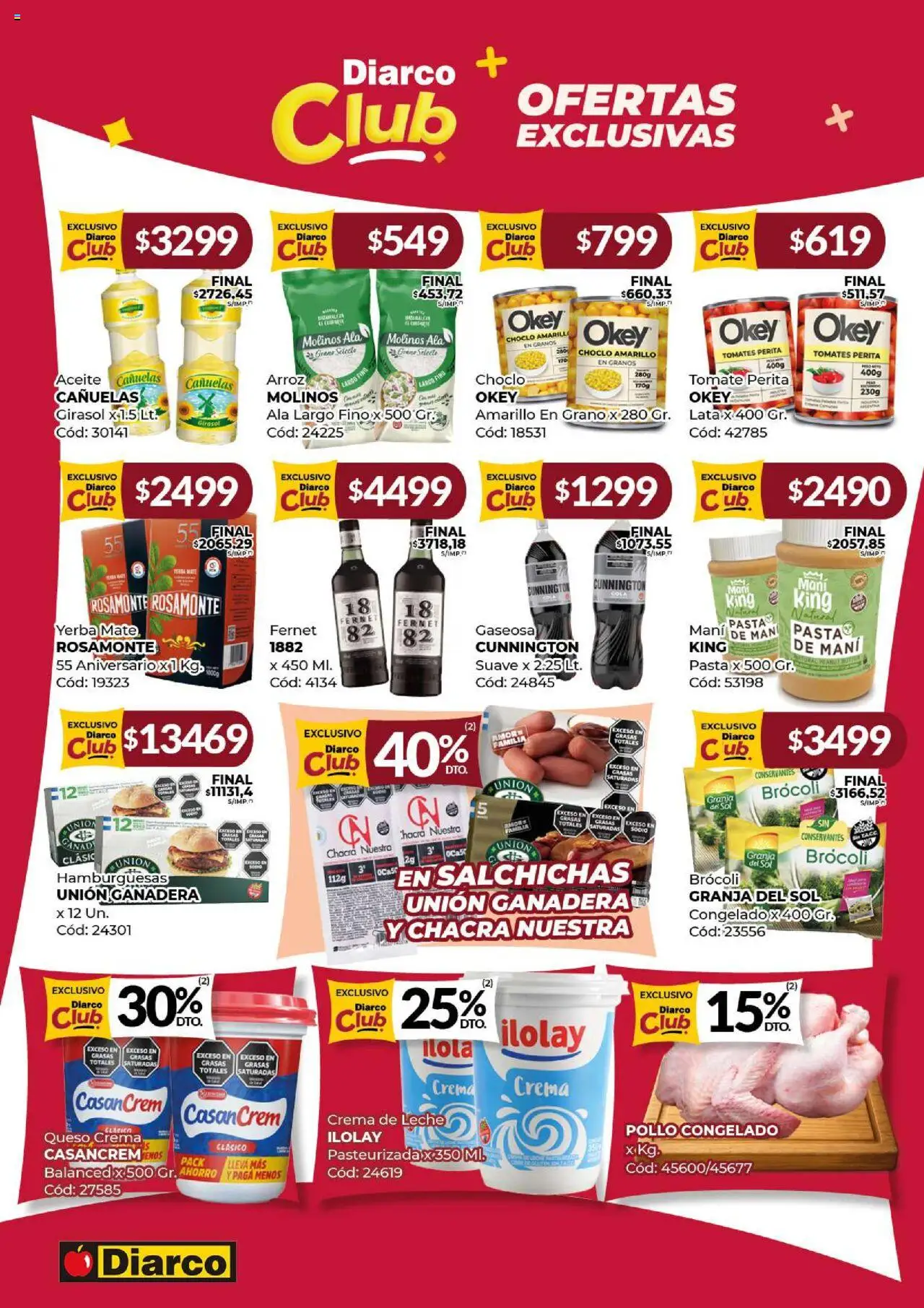 Diarco ofertas │ válido desde el 04.08.2025 | Página: 9 | Productos: Pollo, Brocoli, Arroz, Crema