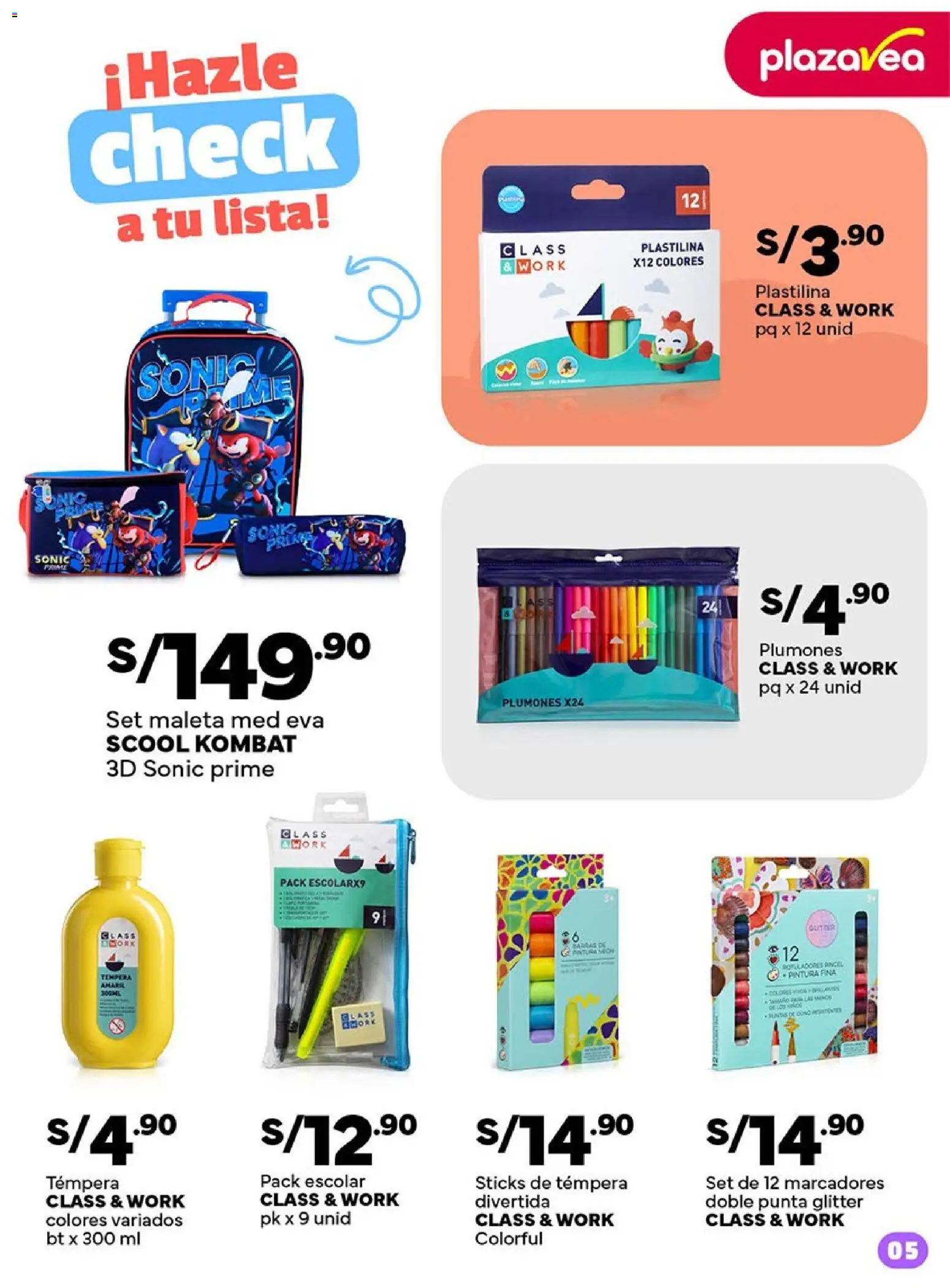 Catálogo Plaza Vea válido desde 16.01.2026 | Página: 5 | Productos: Pincel, Maleta