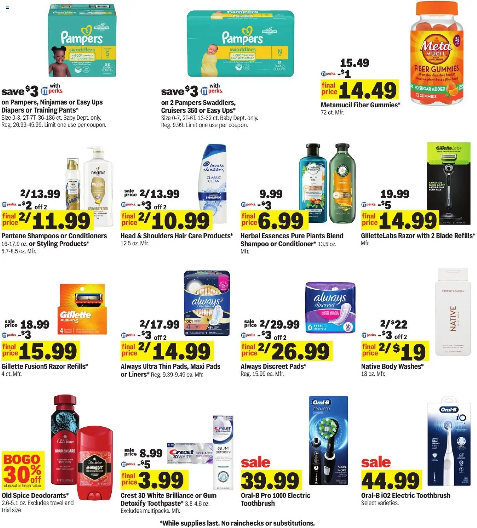 Meijer Weekly Ad - MI - valid from 29.10.2025 | Page: 34 | Products: Shampoo, Toothbrush, Pads, Spices